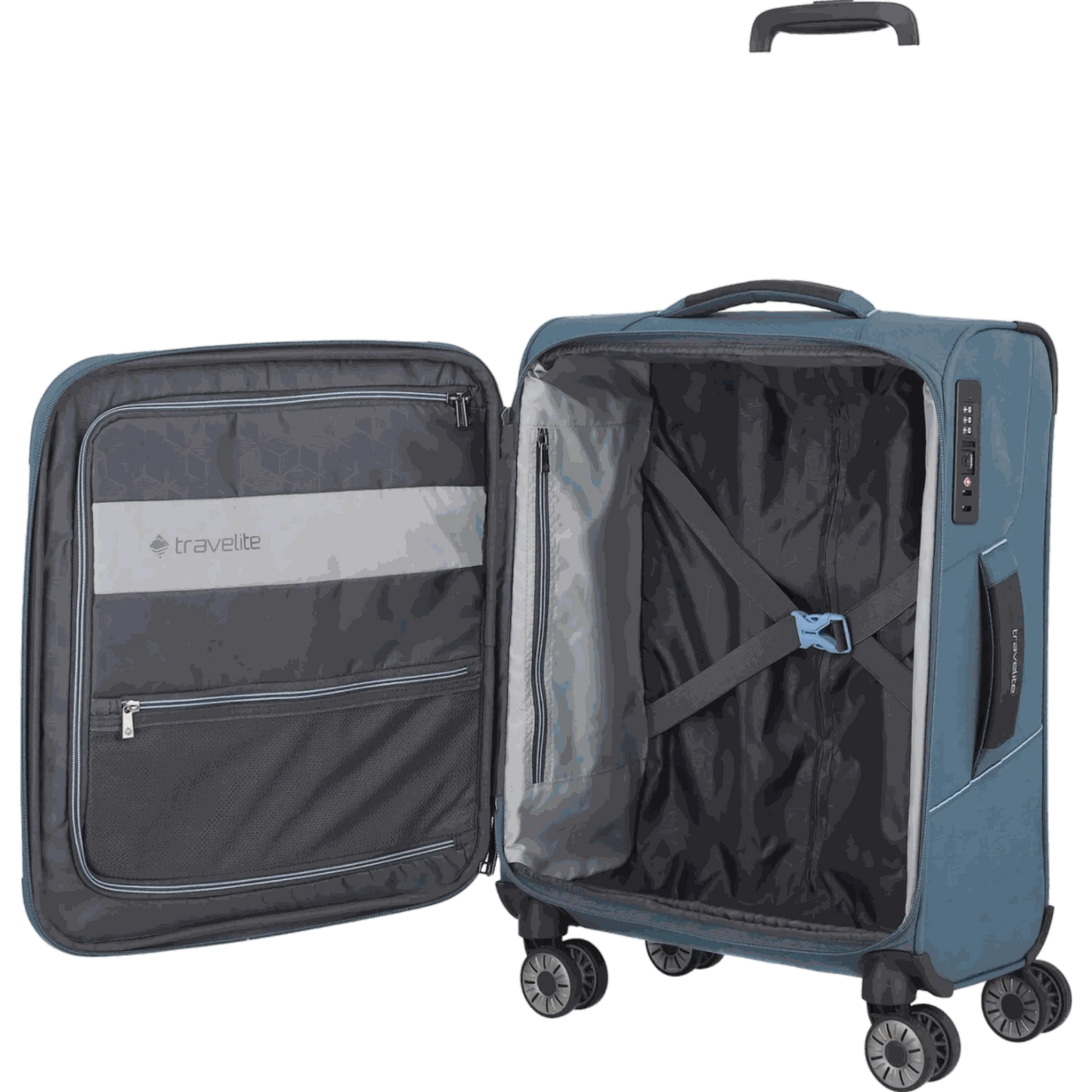 Travelite Skaii 4-Rollen Kabinentrolley S 55 cm -Panoramablau KOFFER-PLUS.COM