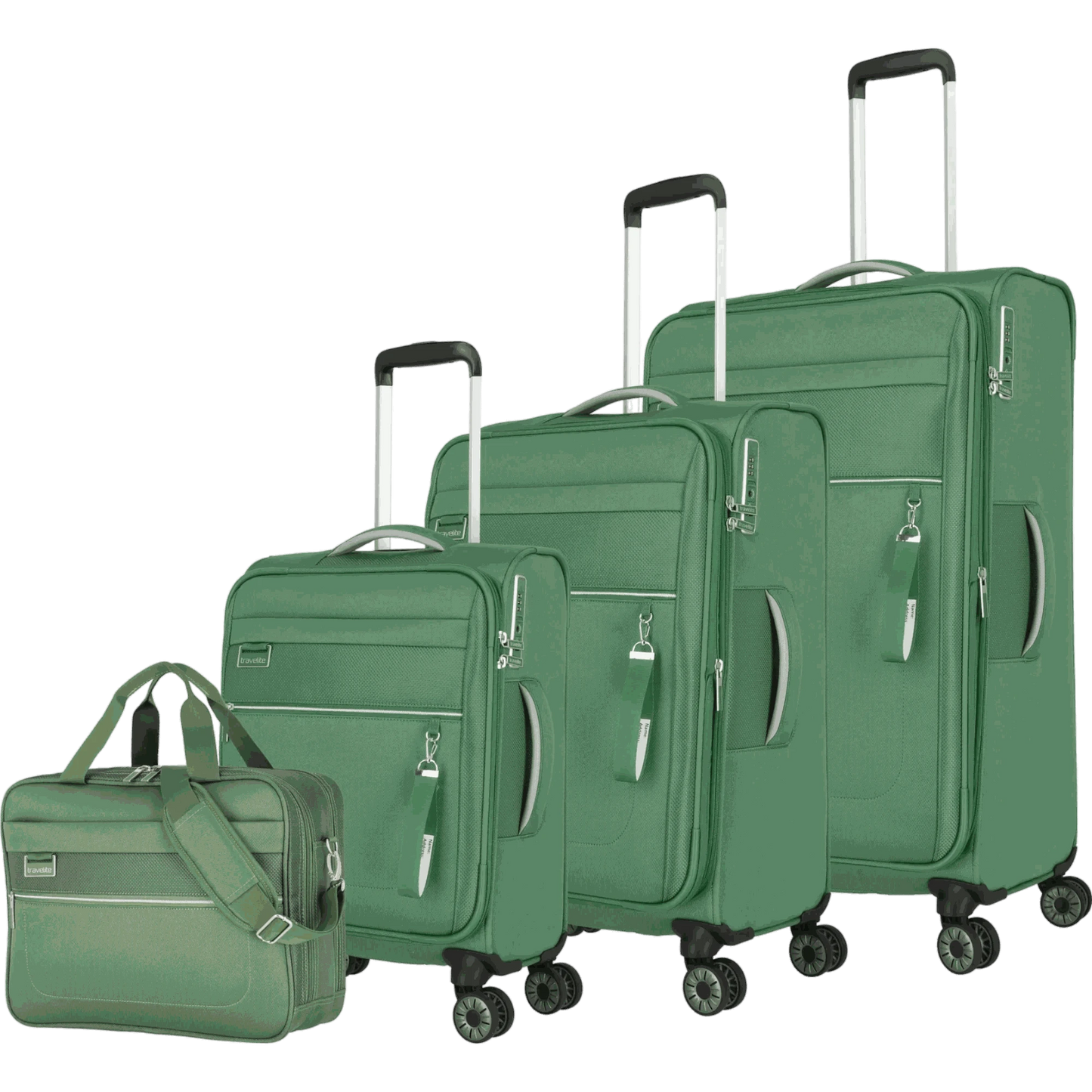 Travelite Miigo 4-Rollen Kofferset 4tlg. L/M/S + Bordtasche -Matcha KOFFER-PLUS.COM