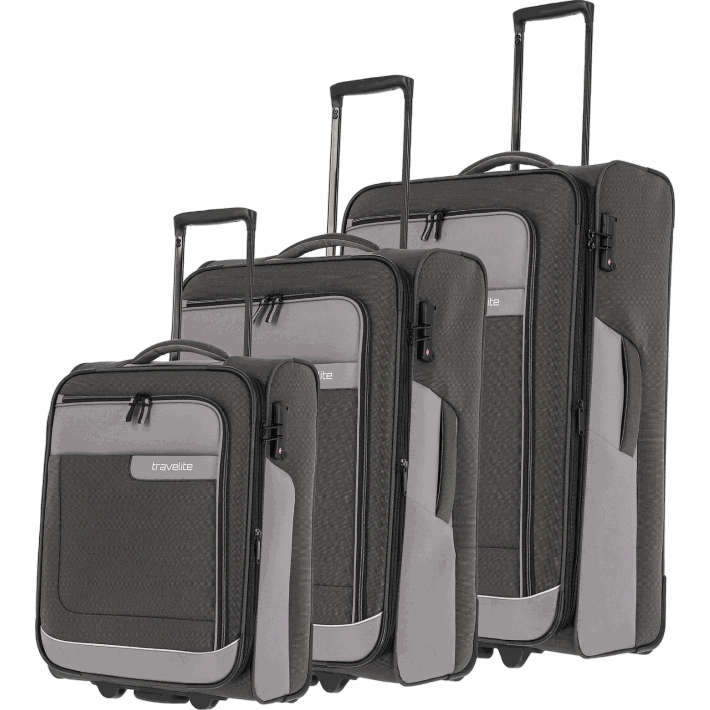 Travelite Viia 2-Rollen Kofferset 3tlg, L/M/S -Schiefer KOFFER-PLUS.COM
