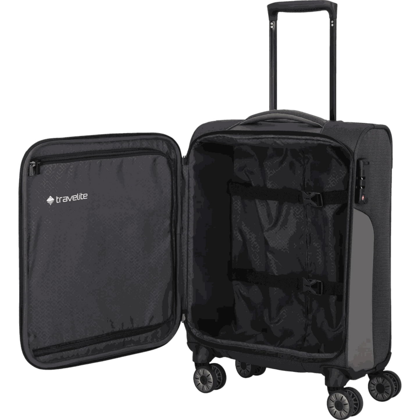 Travelite Viia 4-Rollen Handgepäck Trolley S 55 cm -Schiefer KOFFER-PLUS.COM