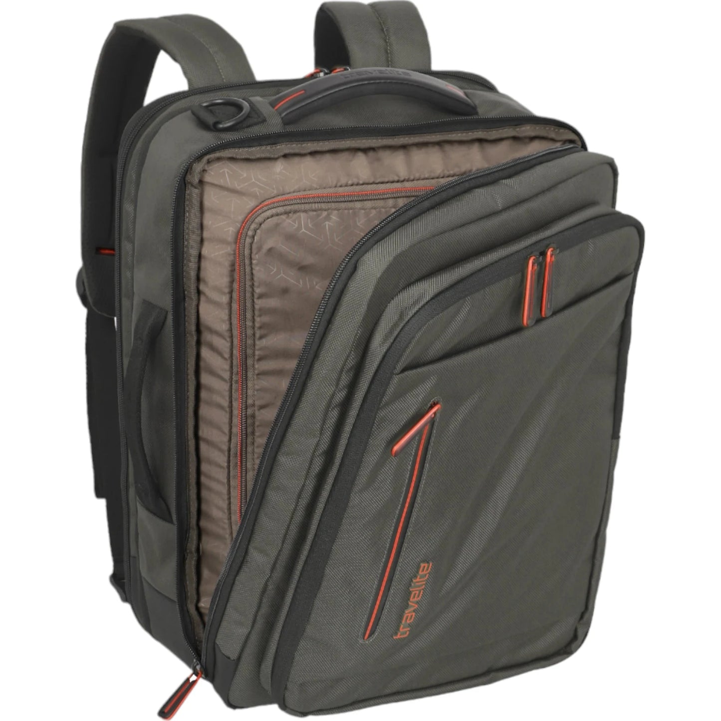 Travelite Crosslite Bordtasche mit Rucksackfunktion 43 cm -Oliv KOFFER-PLUS.COM