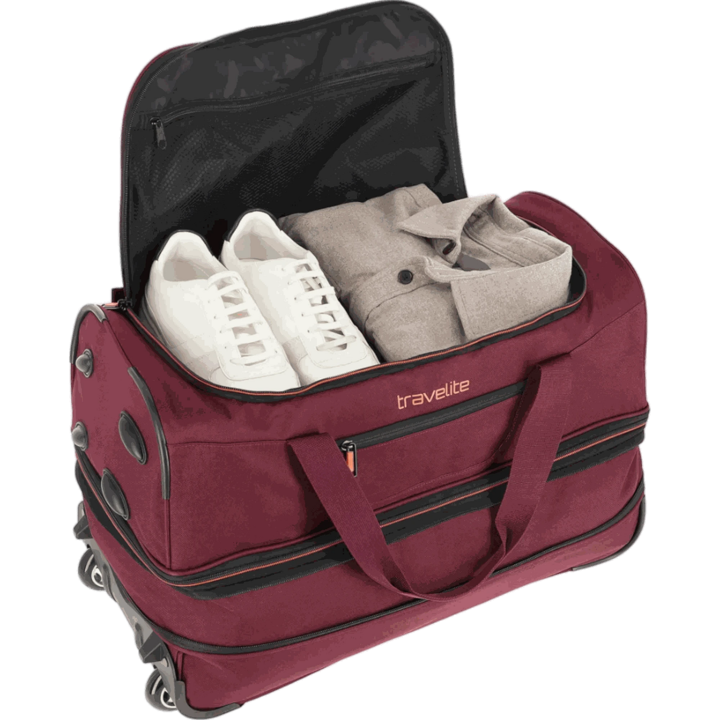 Travelite Basics Rollenreisetasche 55 cm -Bordeaux KOFFER-PLUS.COM