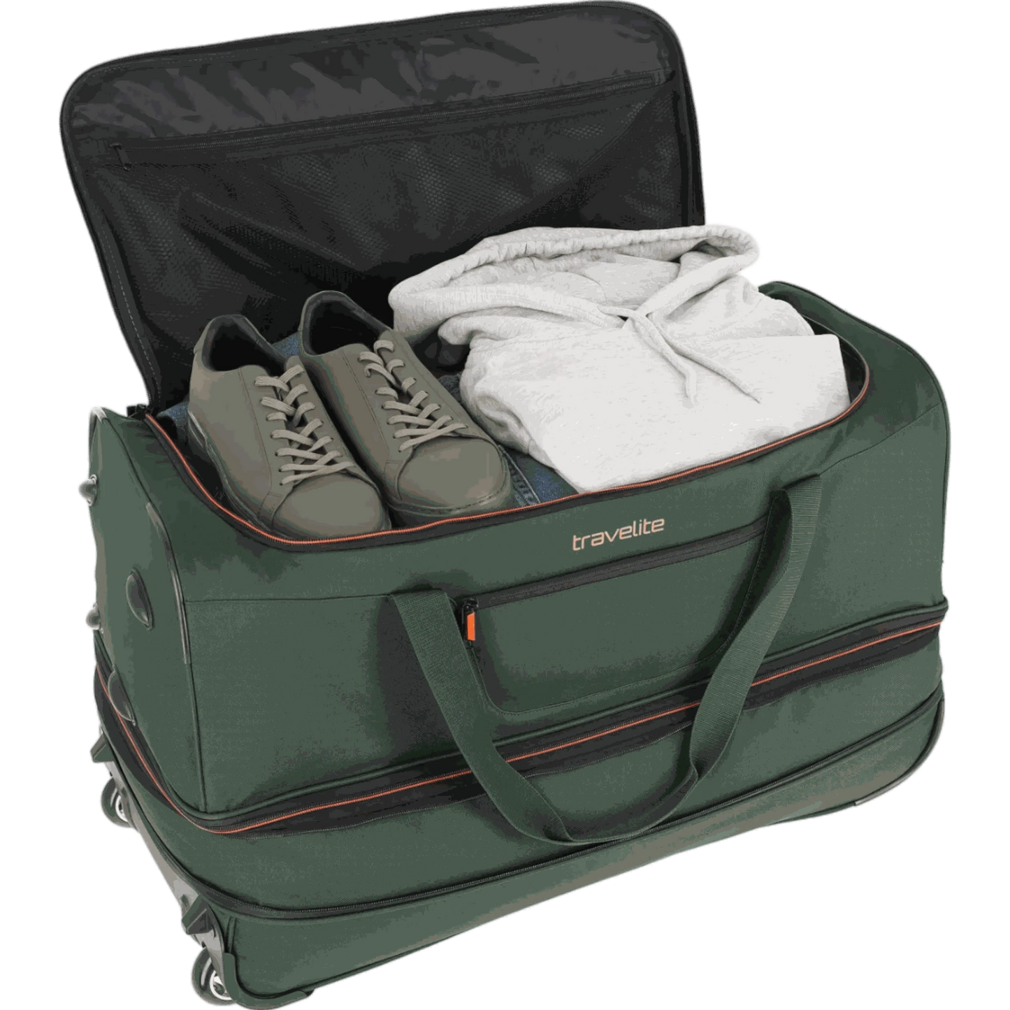 Travelite Basics Rollenreisetasche 70 cm -Dunkelgrün KOFFER-PLUS.COM
