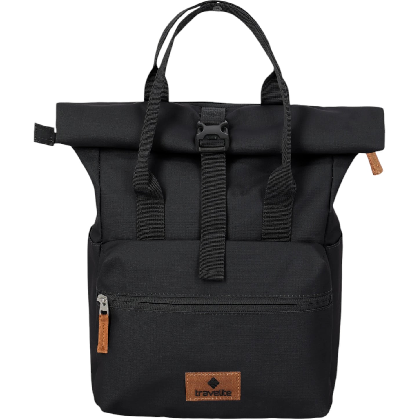 Travelite Basics Short Handle Rolltop-Rucksack 37 cm -Schwarz KOFFER-PLUS.COM