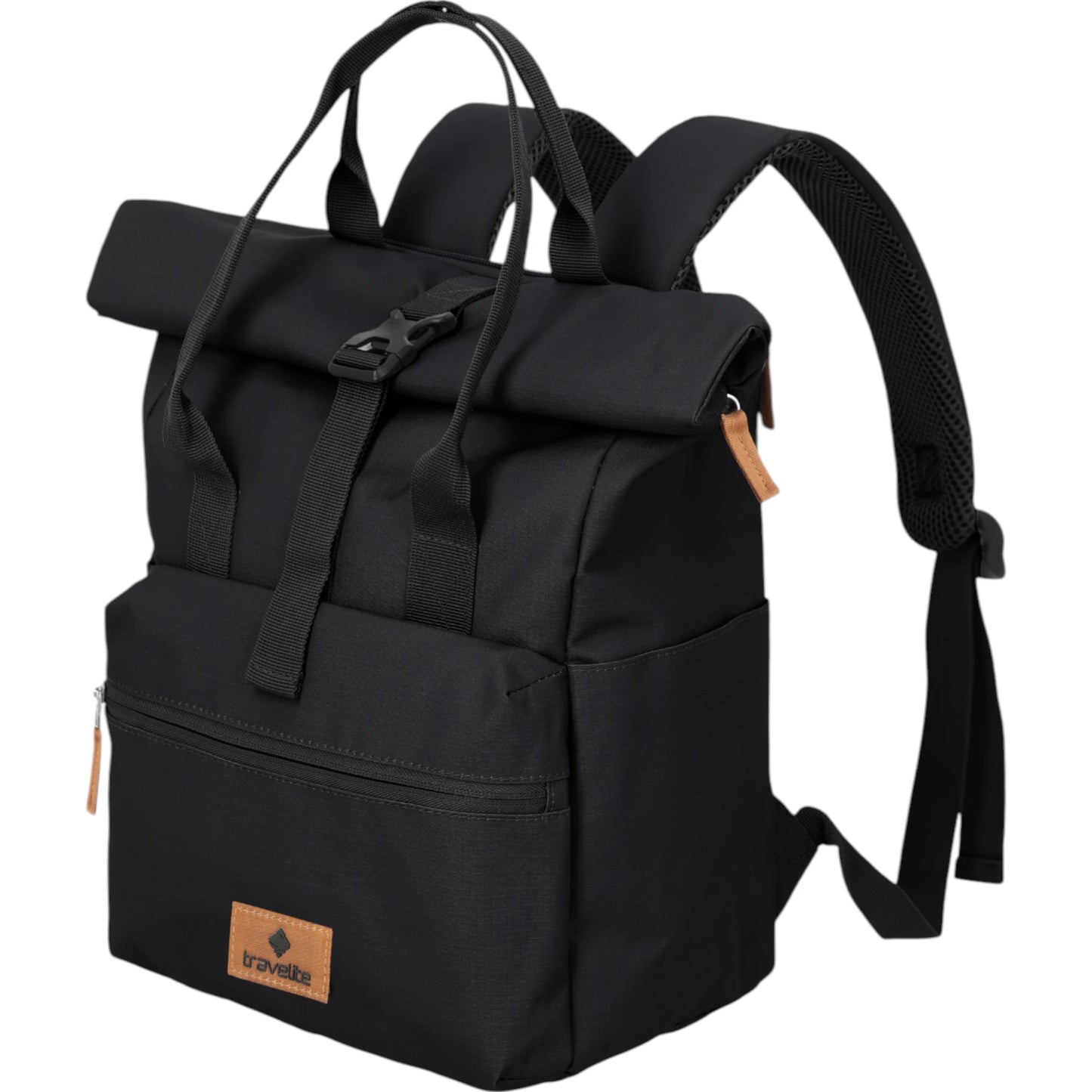 Travelite Basics Short Handle Rolltop-Rucksack 37 cm -Schwarz KOFFER-PLUS.COM