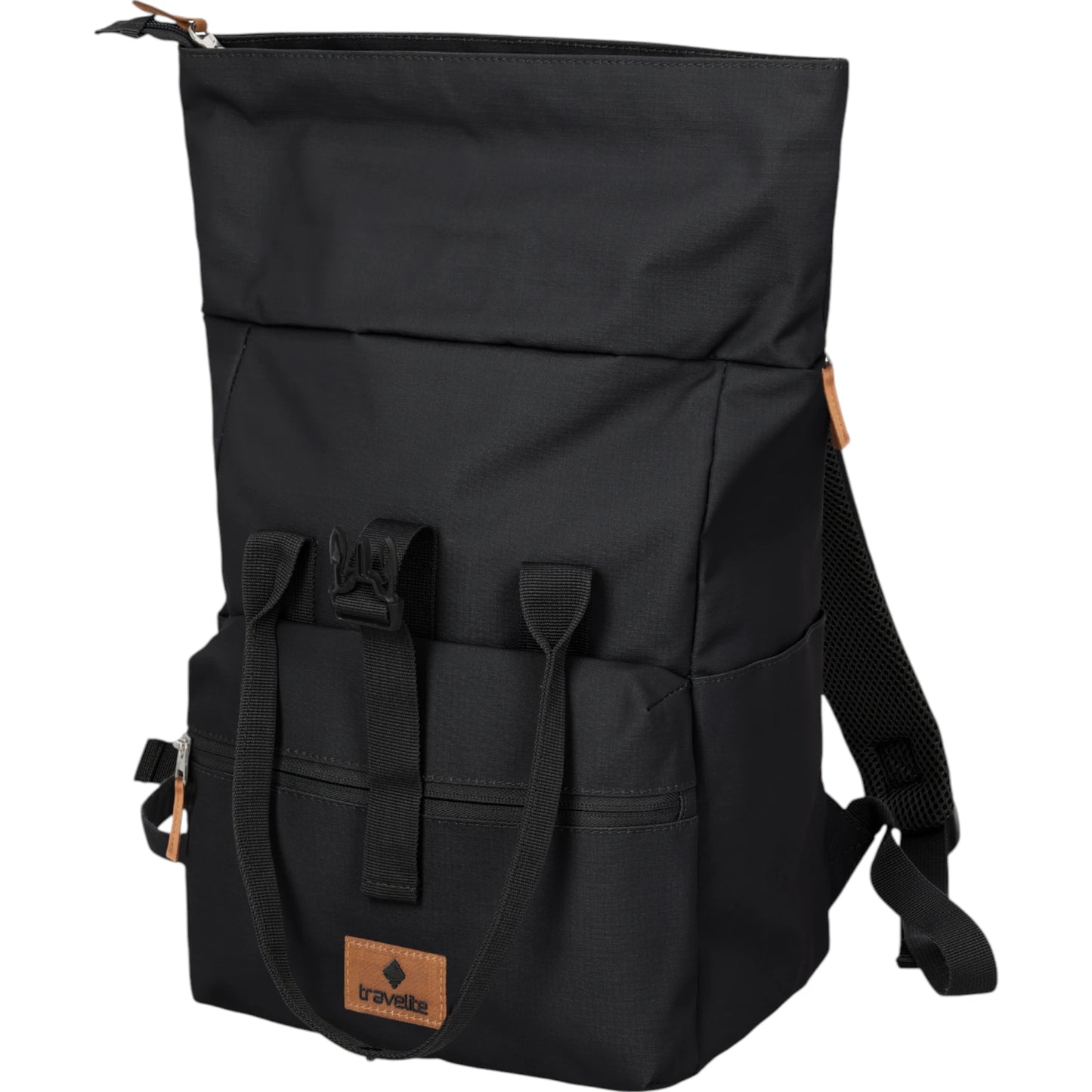 Travelite Basics Short Handle Rolltop-Rucksack 37 cm -Schwarz KOFFER-PLUS.COM
