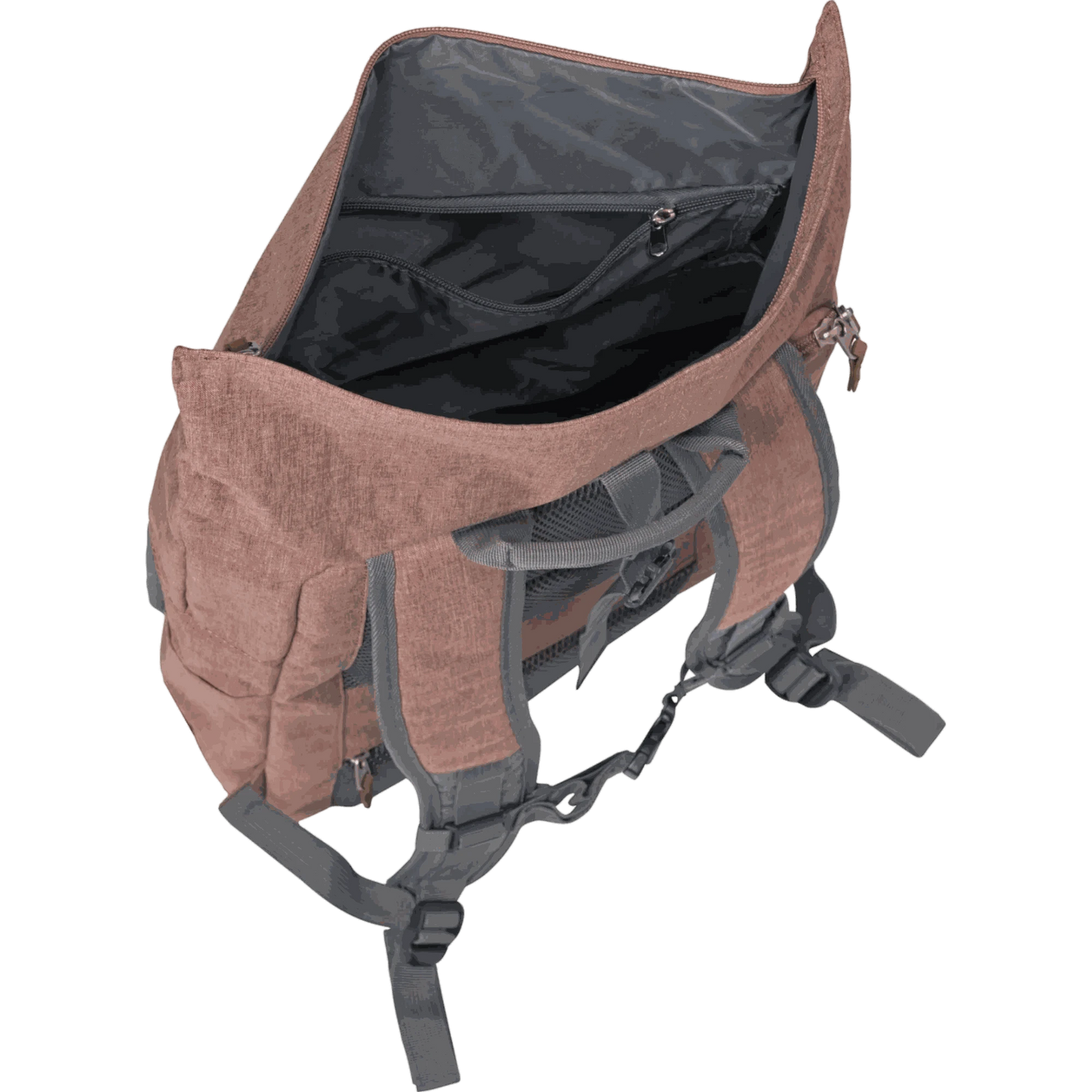 Travelite Basics Rolltop-Rucksack 60 cm -Rosa/Grau KOFFER-PLUS.COM