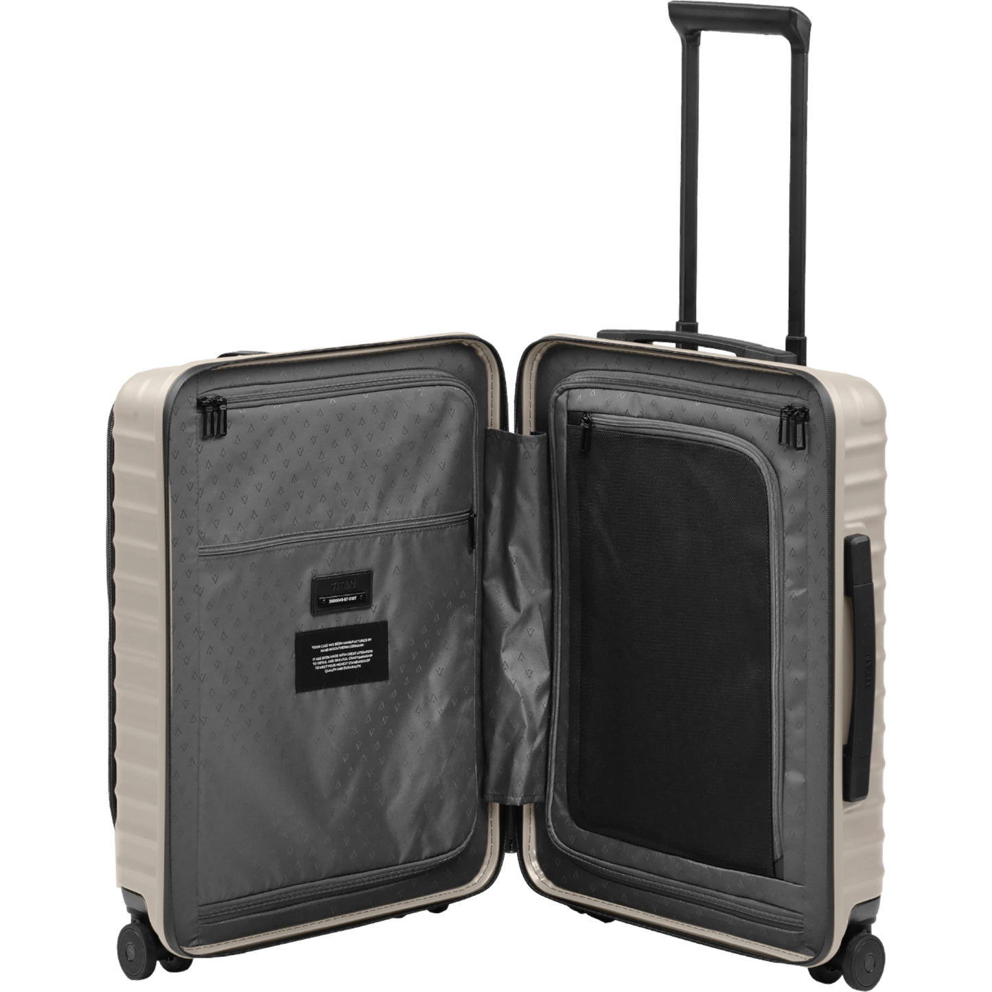 TITAN UPGRADE 4-Rad-Bordtrolley S+ mit Vortasche 55 cm -Moonstone Grey KOFFER-PLUS.COM