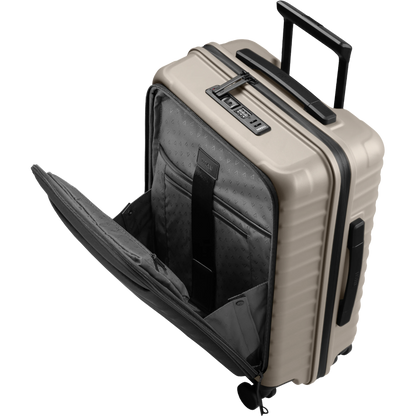 TITAN UPGRADE 4-Rad-Bordtrolley S+ mit Vortasche 55 cm -Moonstone Grey KOFFER-PLUS.COM