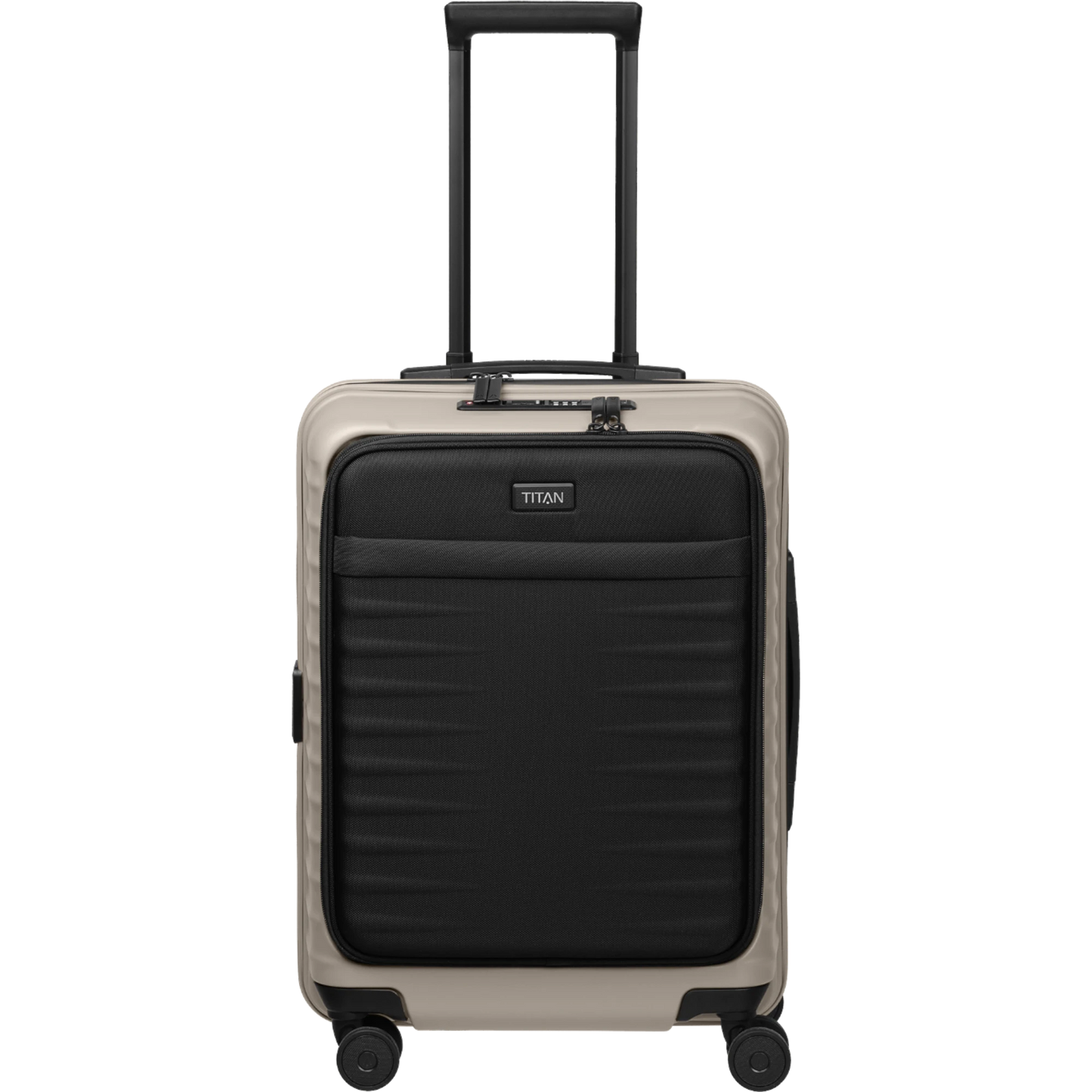TITAN UPGRADE 4-Rad-Bordtrolley S+ mit Vortasche 55 cm -Moonstone Grey KOFFER-PLUS.COM