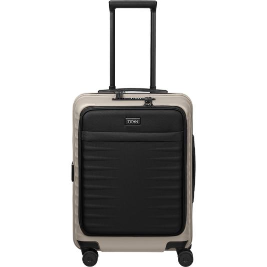 TITAN UPGRADE 4-Rad-Bordtrolley S+ mit Vortasche 55 cm -Moonstone Grey
