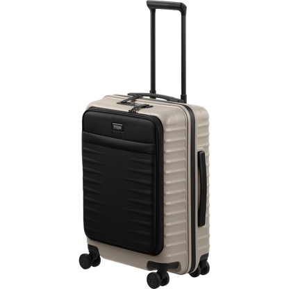 TITAN UPGRADE 4-Rad-Bordtrolley S+ mit Vortasche 55 cm -Moonstone Grey KOFFER-PLUS.COM