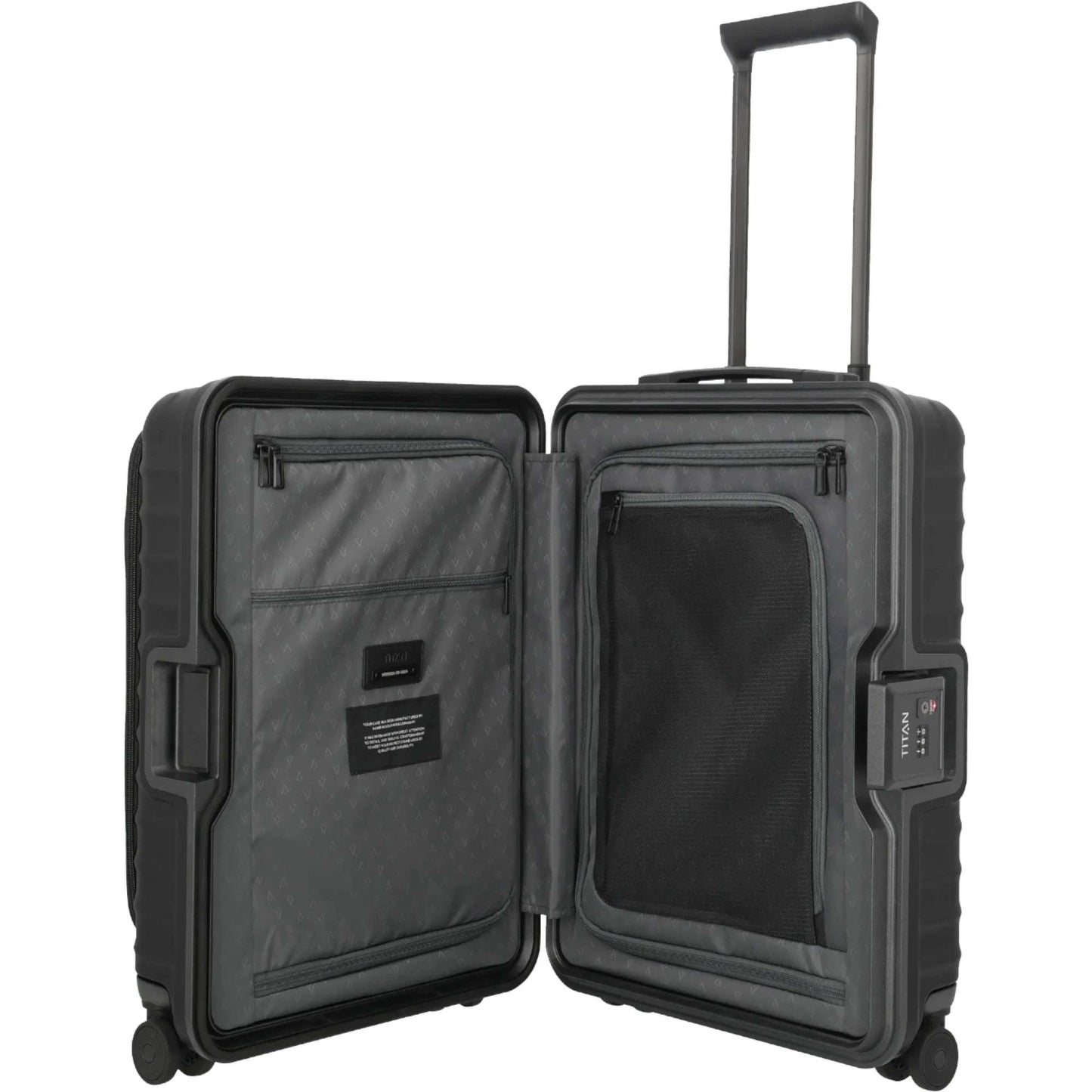 TITAN OVERSEAS 4-Rad-Bordtrolley S+ mit Vortasche 55 cm -Nightshade black KOFFER-PLUS.COM