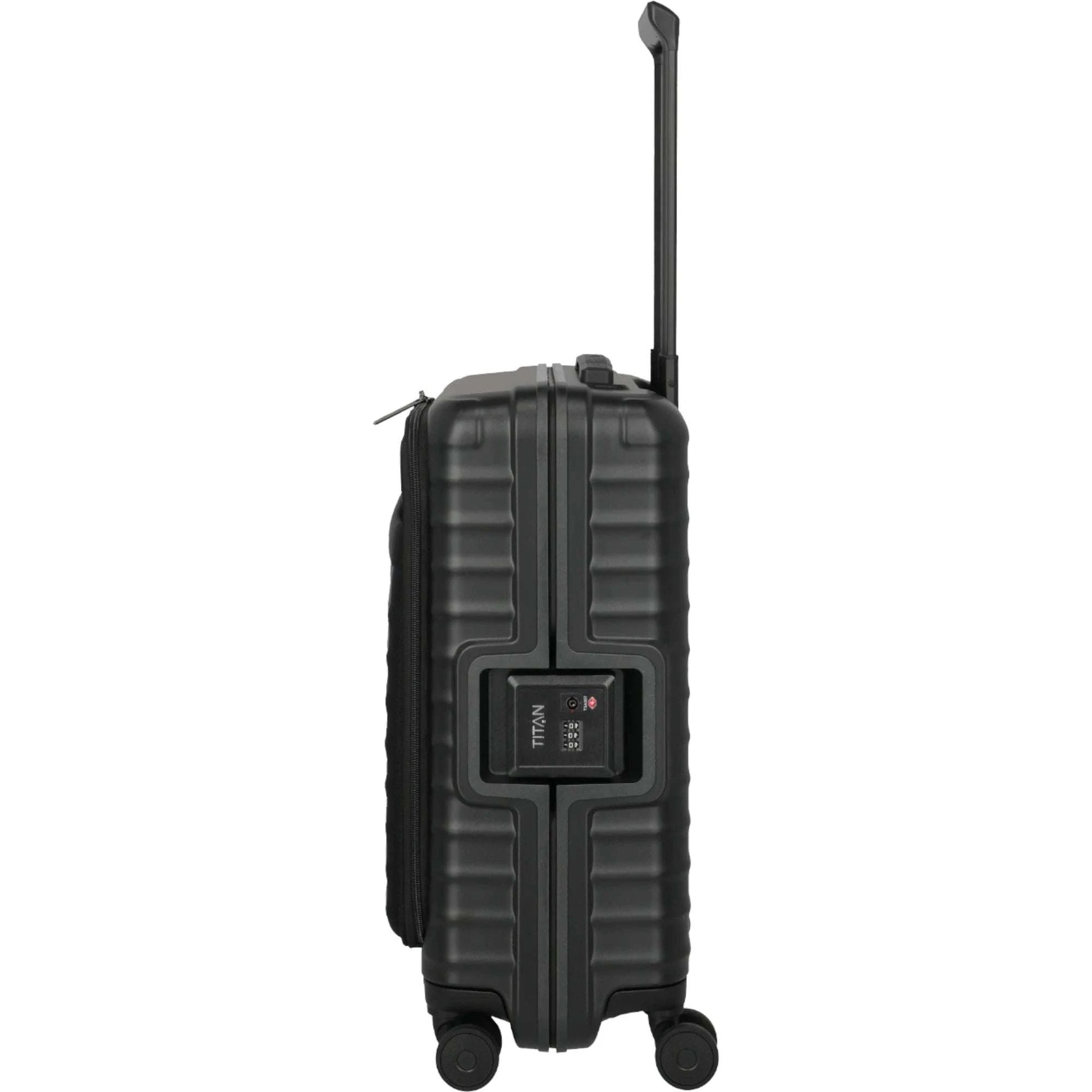 TITAN OVERSEAS 4-Rad-Bordtrolley S+ mit Vortasche 55 cm -Nightshade black KOFFER-PLUS.COM