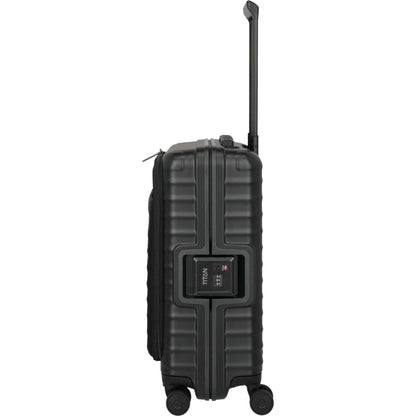 TITAN OVERSEAS 4-Rad-Bordtrolley S+ mit Vortasche 55 cm -Nightshade black KOFFER-PLUS.COM