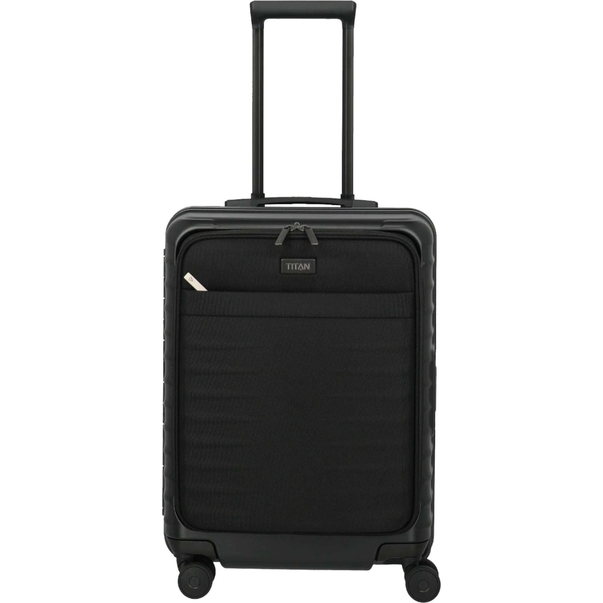 TITAN OVERSEAS 4-Rad-Bordtrolley S+ mit Vortasche 55 cm -Nightshade black KOFFER-PLUS.COM