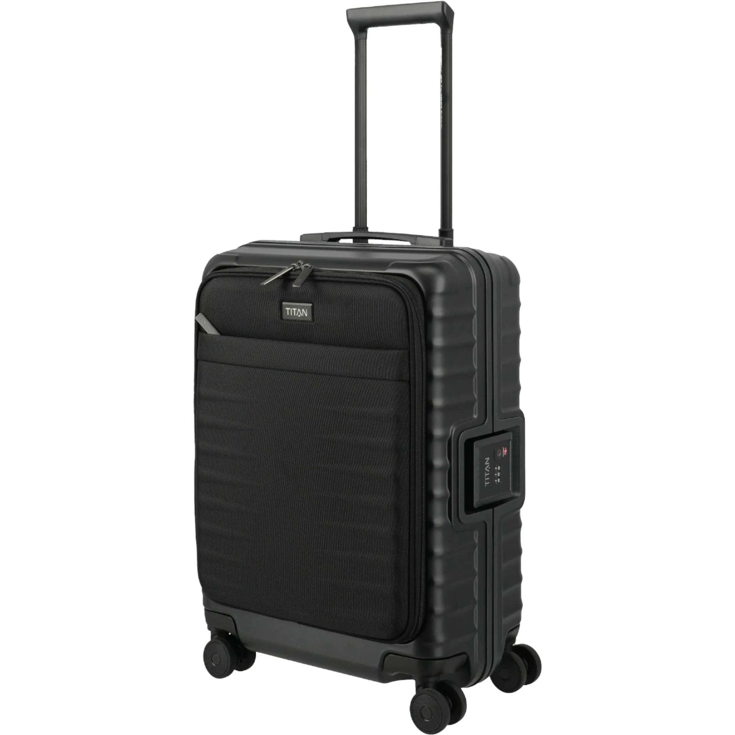 TITAN OVERSEAS 4-Rad-Bordtrolley S+ mit Vortasche 55 cm -Nightshade black KOFFER-PLUS.COM