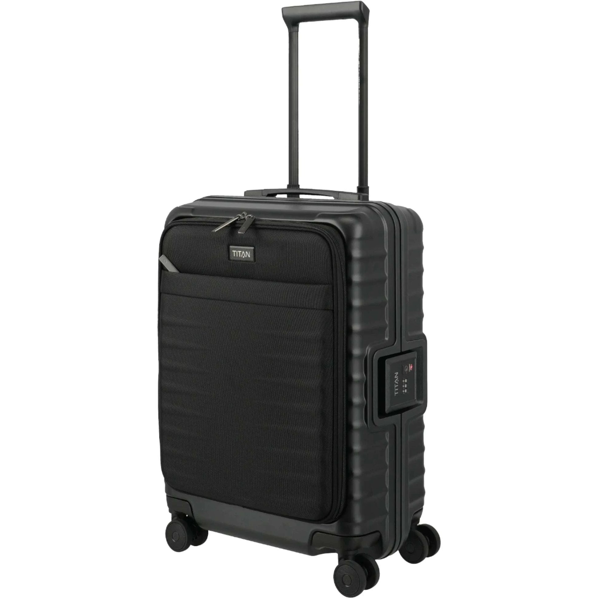 TITAN OVERSEAS 4-Rad-Bordtrolley S+ mit Vortasche 55 cm -Nightshade black KOFFER-PLUS.COM