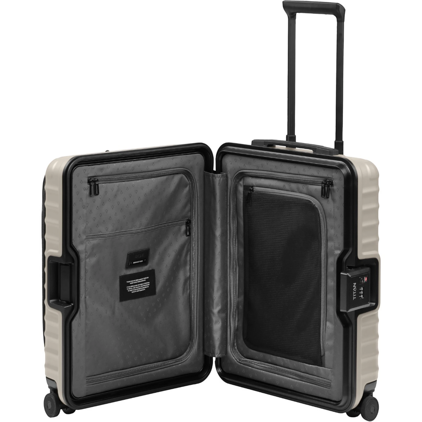 TITAN OVERSEAS 4-Rad-Bordtrolley S+ mit Vortasche 55 cm -Moonstone Grey KOFFER-PLUS.COM