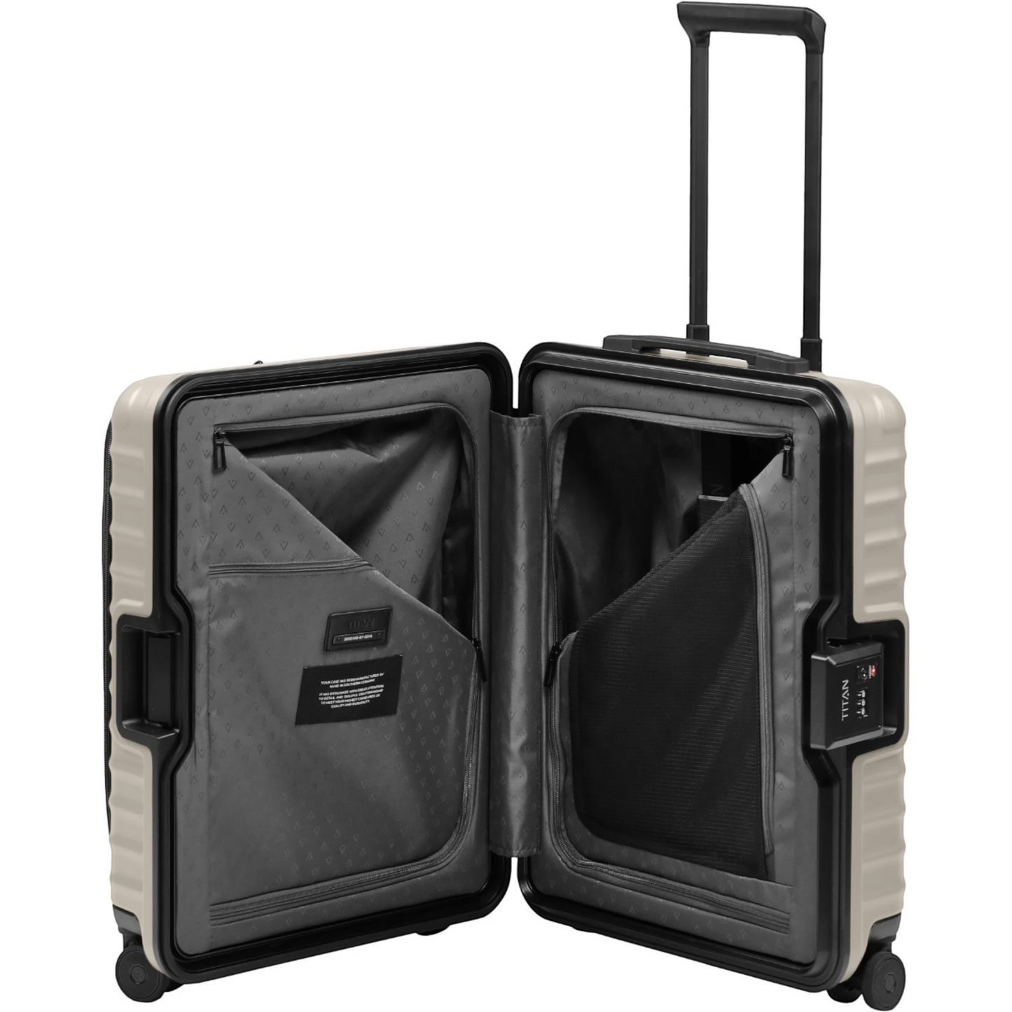 TITAN OVERSEAS 4-Rad-Bordtrolley S+ mit Vortasche 55 cm -Moonstone Grey KOFFER-PLUS.COM