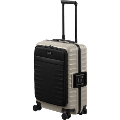 TITAN OVERSEAS 4-Rad-Bordtrolley S+ mit Vortasche 55 cm -Moonstone Grey KOFFER-PLUS.COM