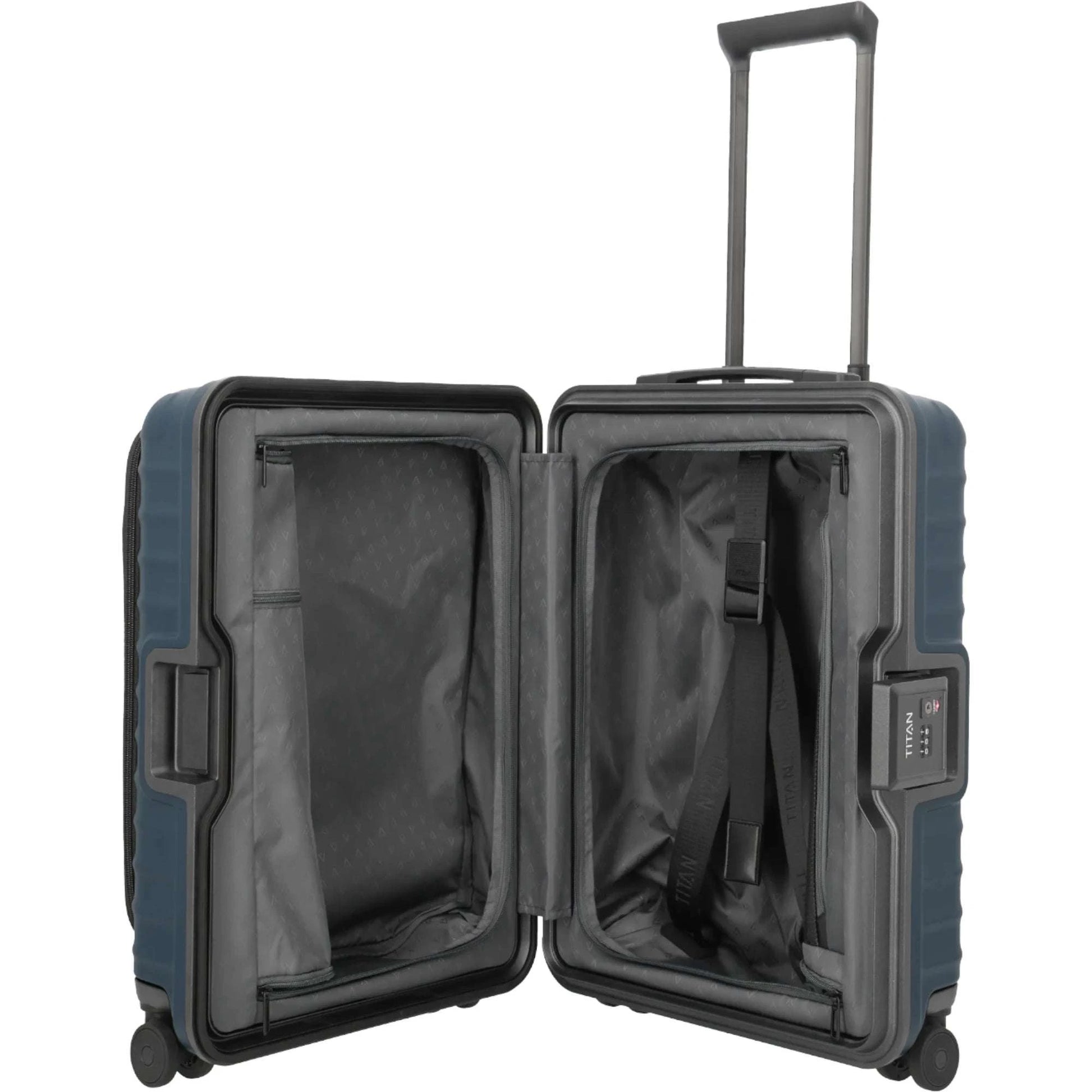 TITAN OVERSEAS 4-Rad-Bordtrolley S+ mit Vortasche 55 cm -Midnight blue KOFFER-PLUS.COM