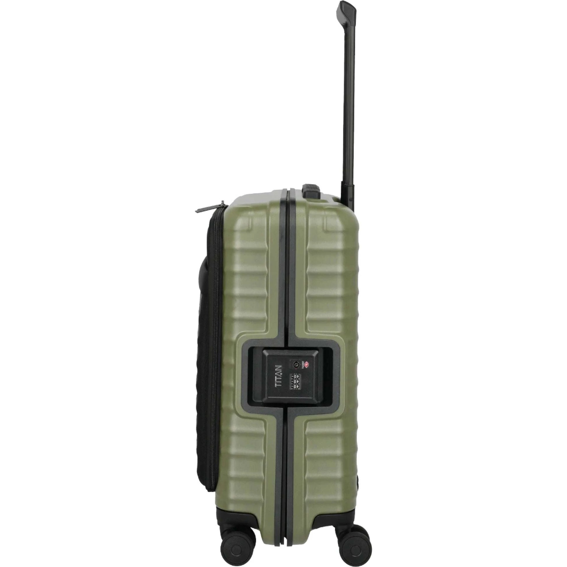 TITAN OVERSEAS 4-Rad-Bordtrolley S+ mit Vortasche 55 cm -Forest Green KOFFER-PLUS.COM