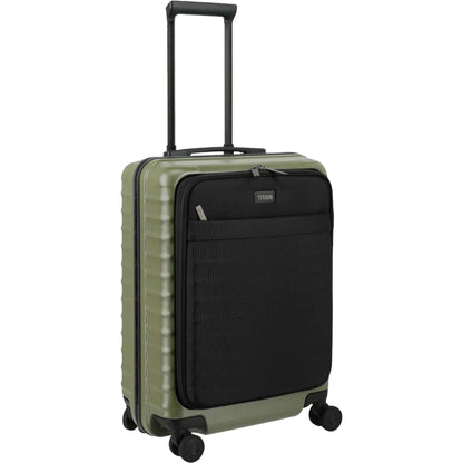 TITAN OVERSEAS 4-Rad-Bordtrolley S+ mit Vortasche 55 cm -Forest Green KOFFER-PLUS.COM