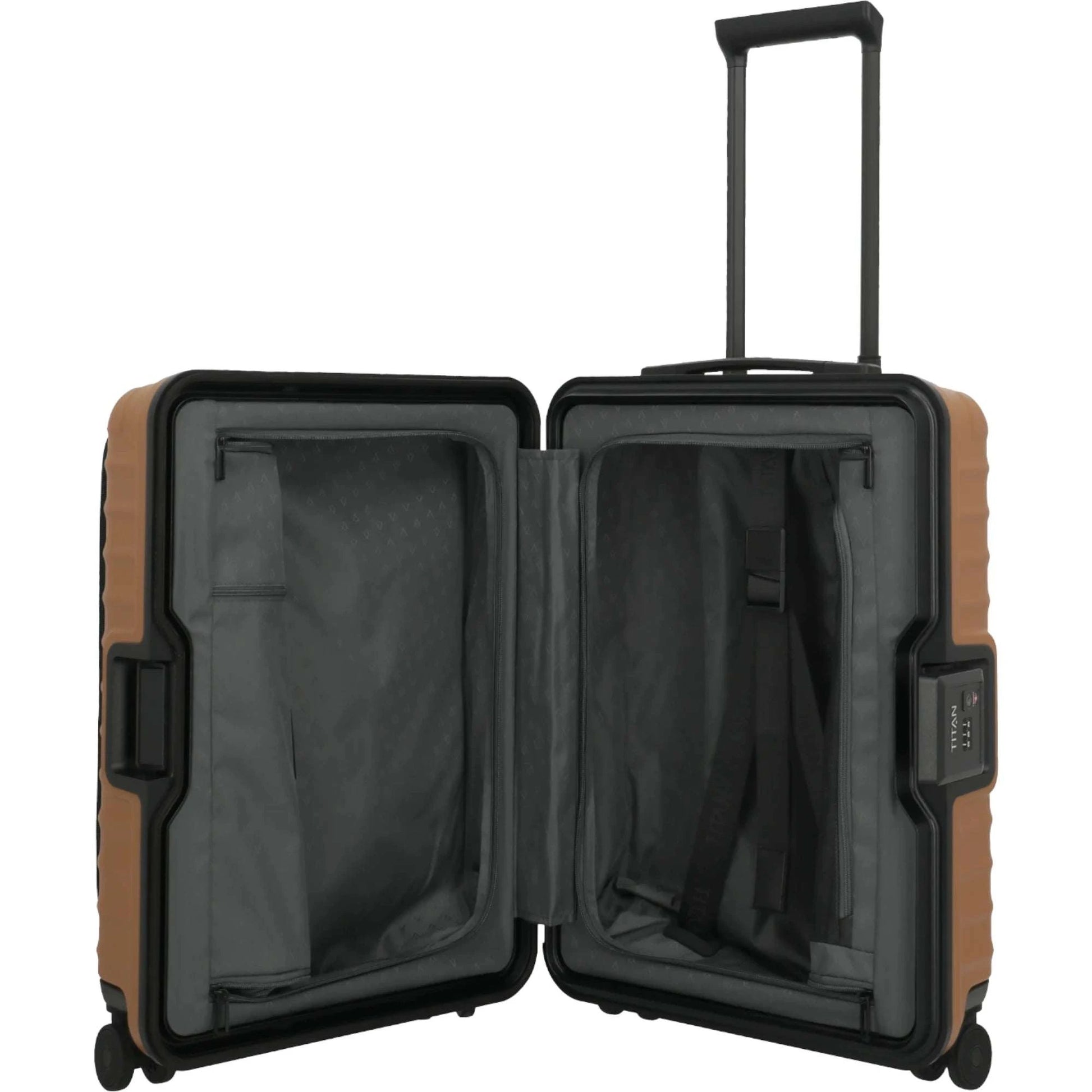 TITAN OVERSEAS 4-Rad-Bordtrolley S+ mit Vortasche 55 cm -Canyon bronze KOFFER-PLUS.COM