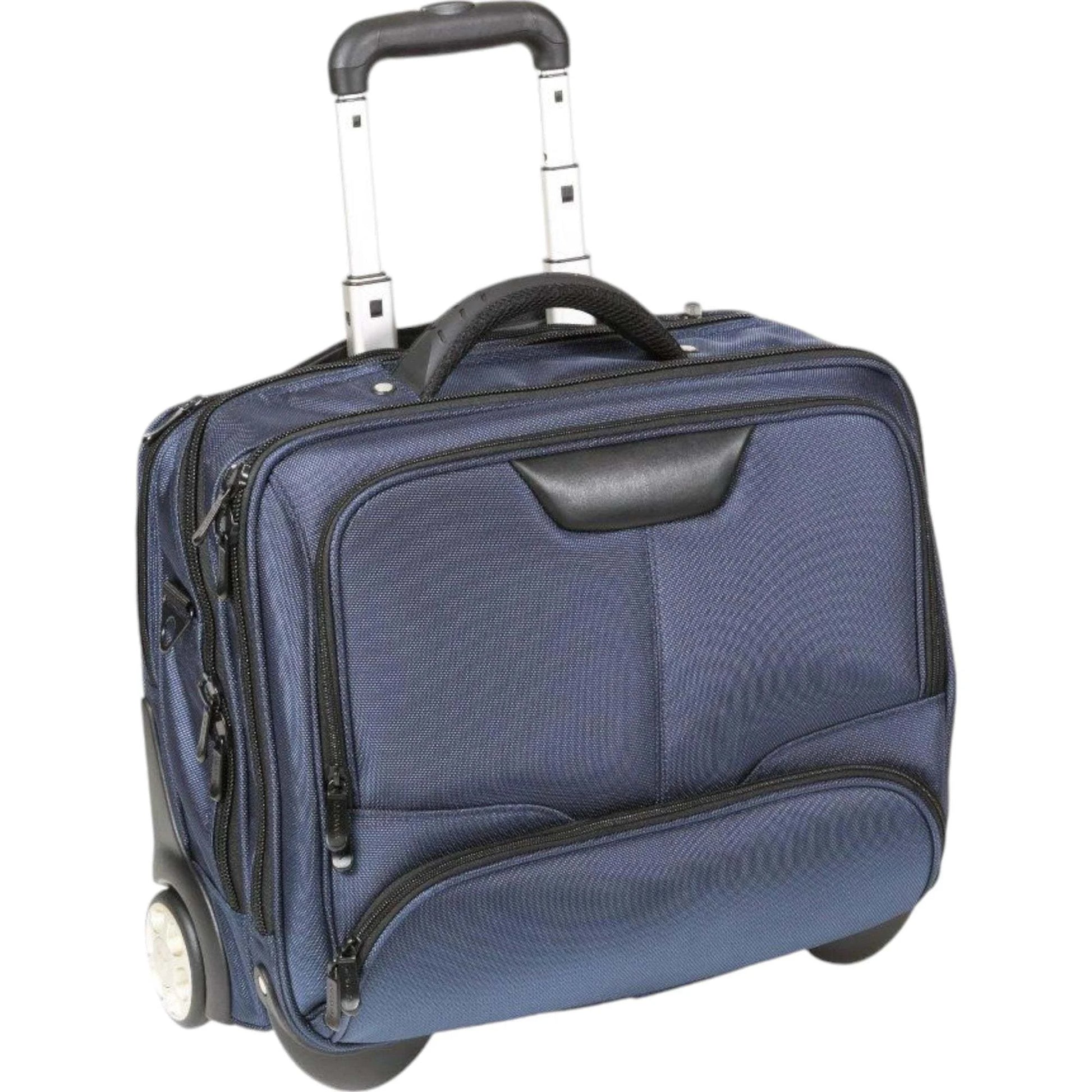 Dermata Businesstrolley aus Nylon mit Laptoptasche 44 cm -Blau KOFFER-PLUS.COM