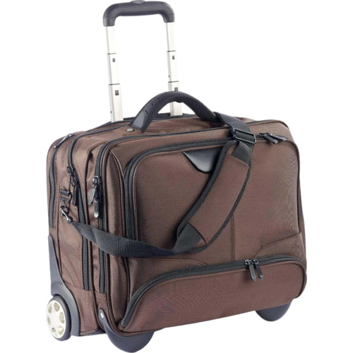 Dermata Businesstrolley aus Nylon mit Laptoptasche 44 cm -Braun