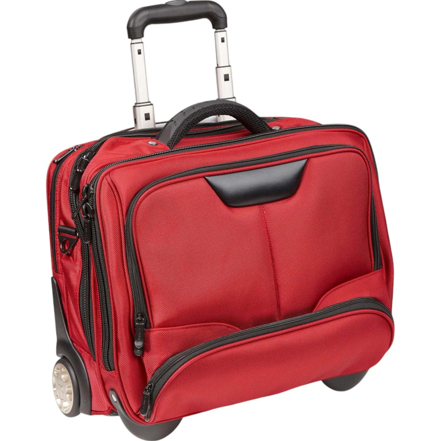 Dermata Businesstrolley aus Nylon mit Laptoptasche 44 cm -Rot KOFFER-PLUS.COM