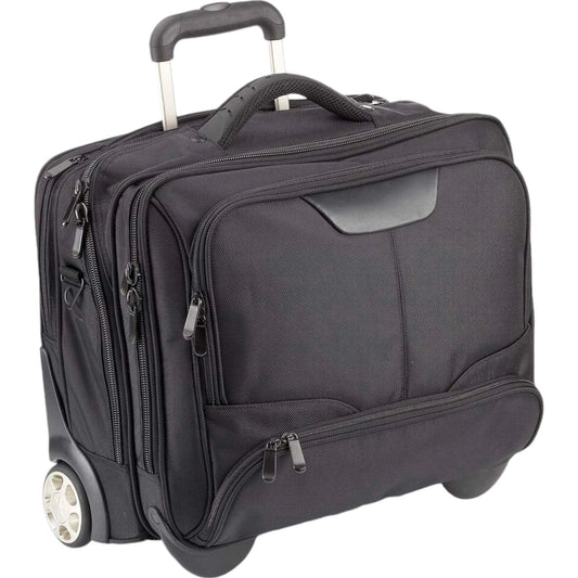 Dermata Businesstrolley aus Nylon mit Laptoptasche 44 cm -Schwarz KOFFER-PLUS.COM