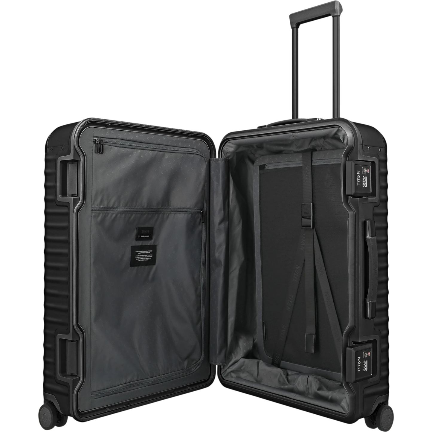 TITAN ETERNITY 4-Rollen-Trolley aus Aluminium L 75 cm -Black KOFFER-PLUS.COM