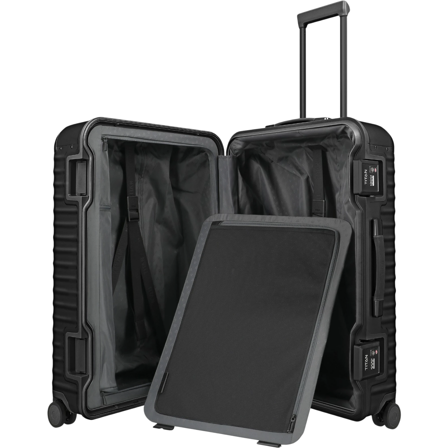 TITAN ETERNITY 4-Rollen-Trolley aus Aluminium L 75 cm -Black KOFFER-PLUS.COM