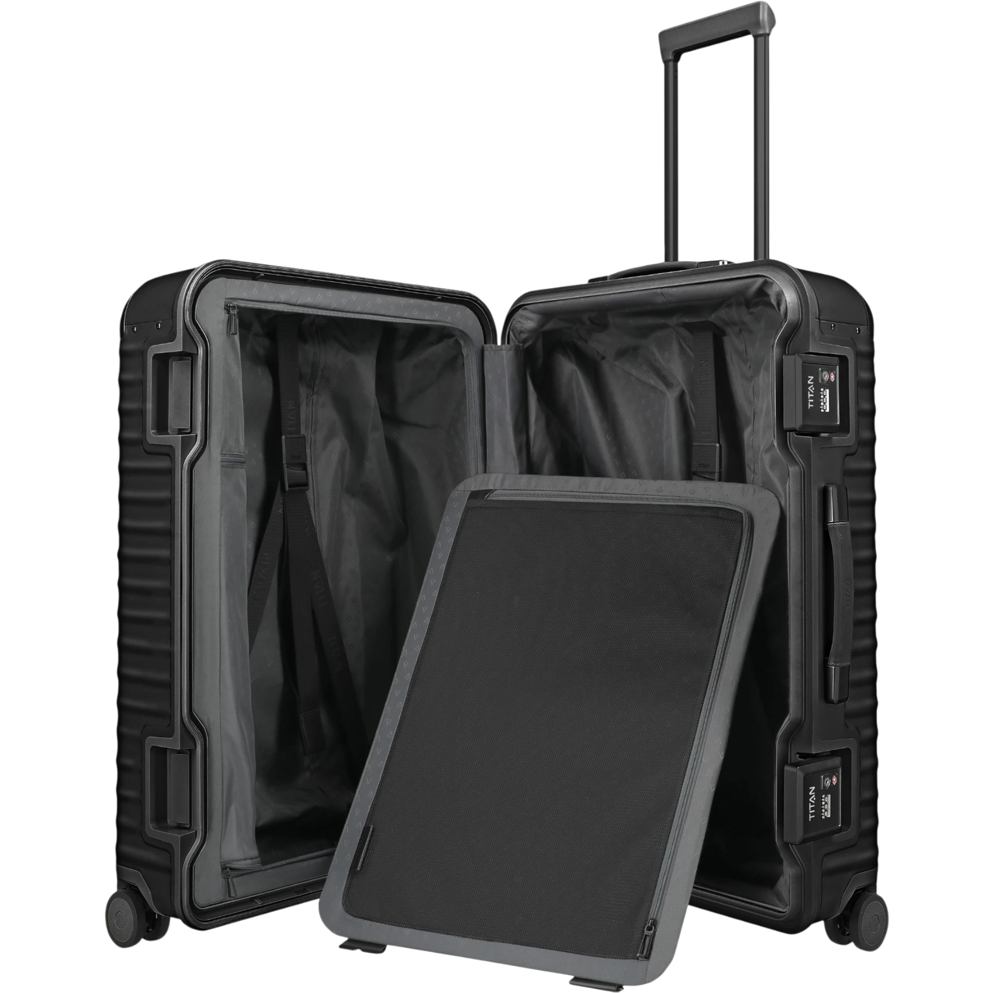 TITAN ETERNITY 4-Rollen-Trolley aus Aluminium L 75 cm -Black KOFFER-PLUS.COM