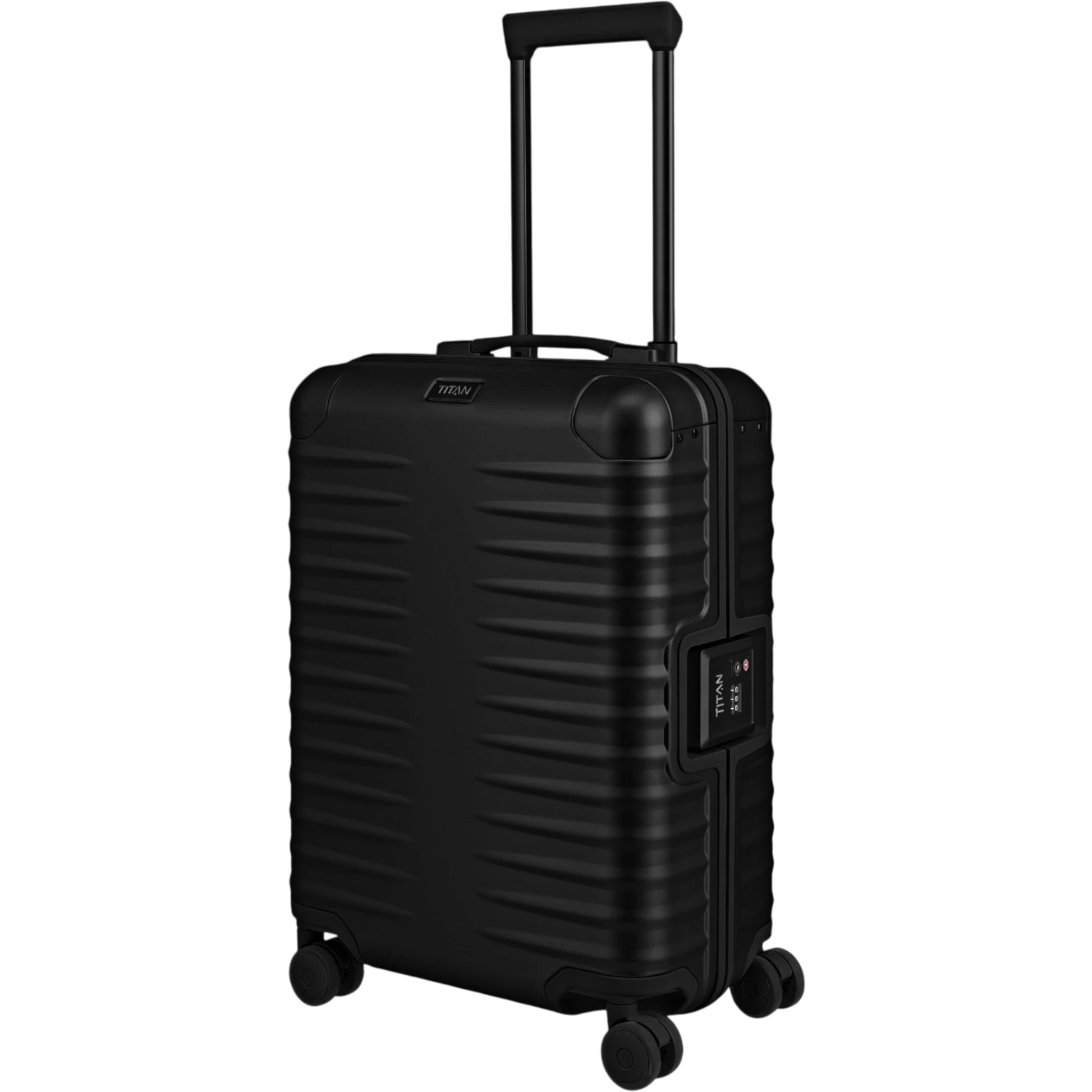 TITAN ETERNITY 4-Rollen-Kabinentrolley aus Aluminium 55 cm -black KOFFER-PLUS.COM