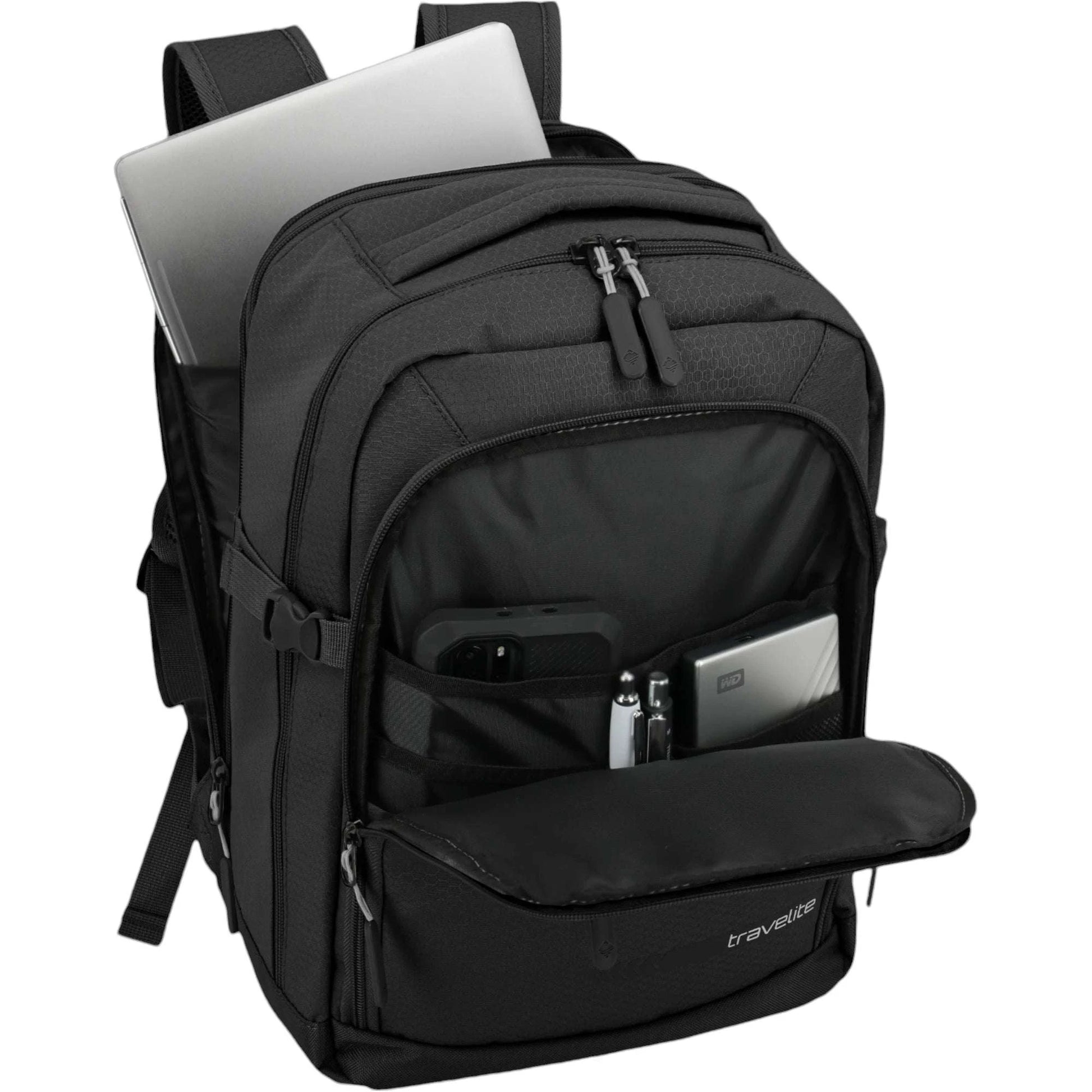 Travelite Kick Off Cabin-Rucksack 40 cm -Schwarz KOFFER-PLUS.COM