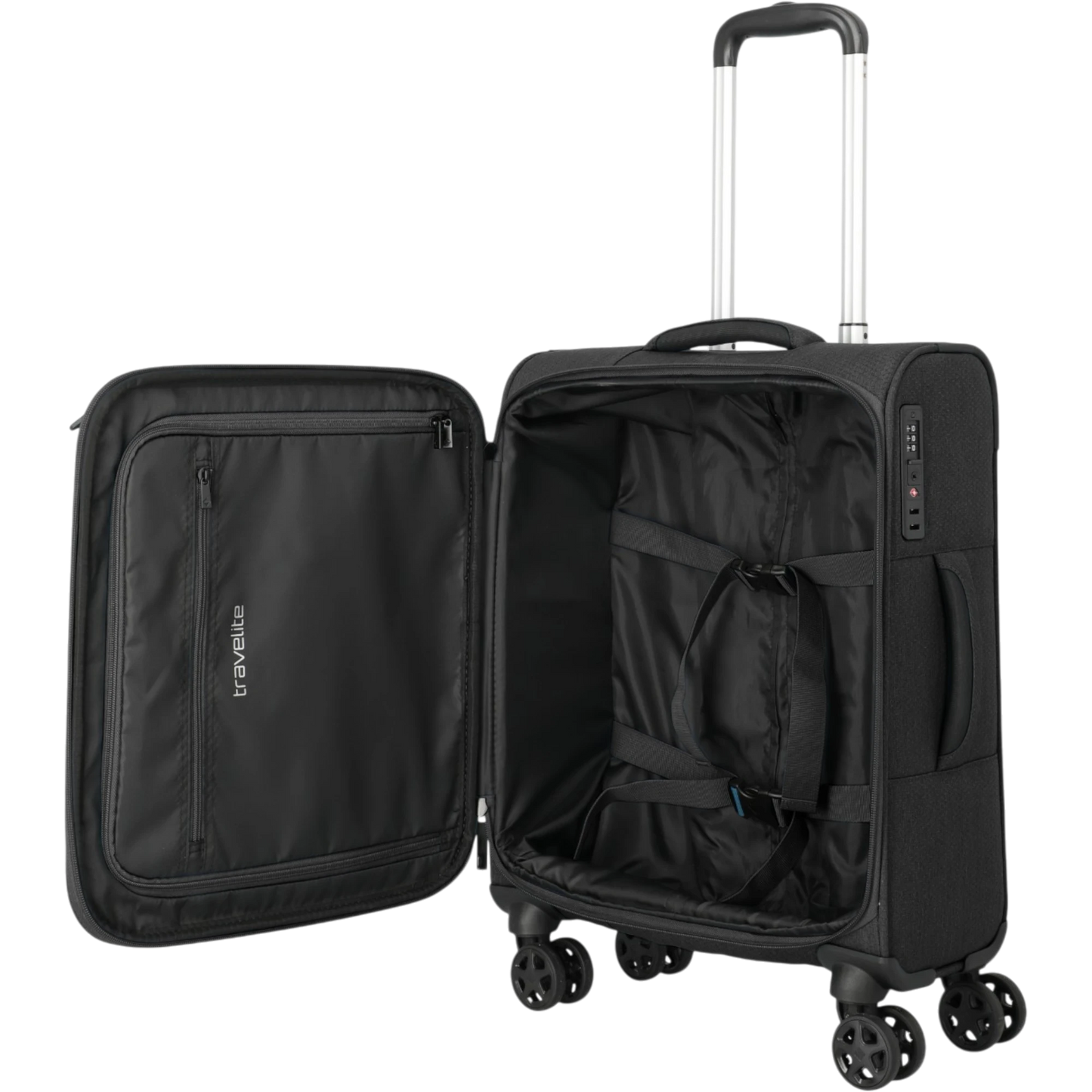 Travelite Kick Off 4-Rollen-Kabinentrolley S 55 cm -Schwarz