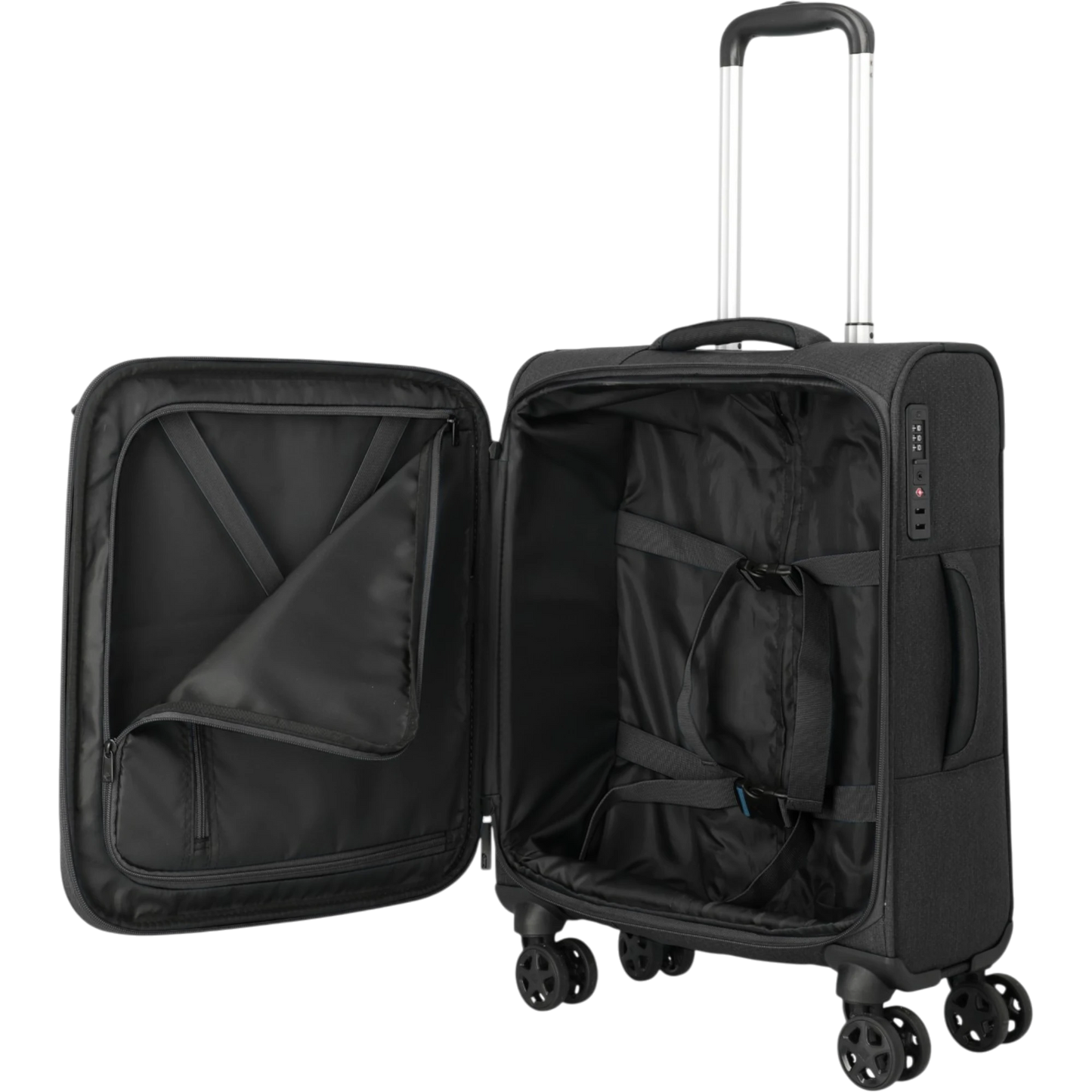 Travelite Kick Off 4-Rollen-Kabinentrolley S 55 cm -Schwarz