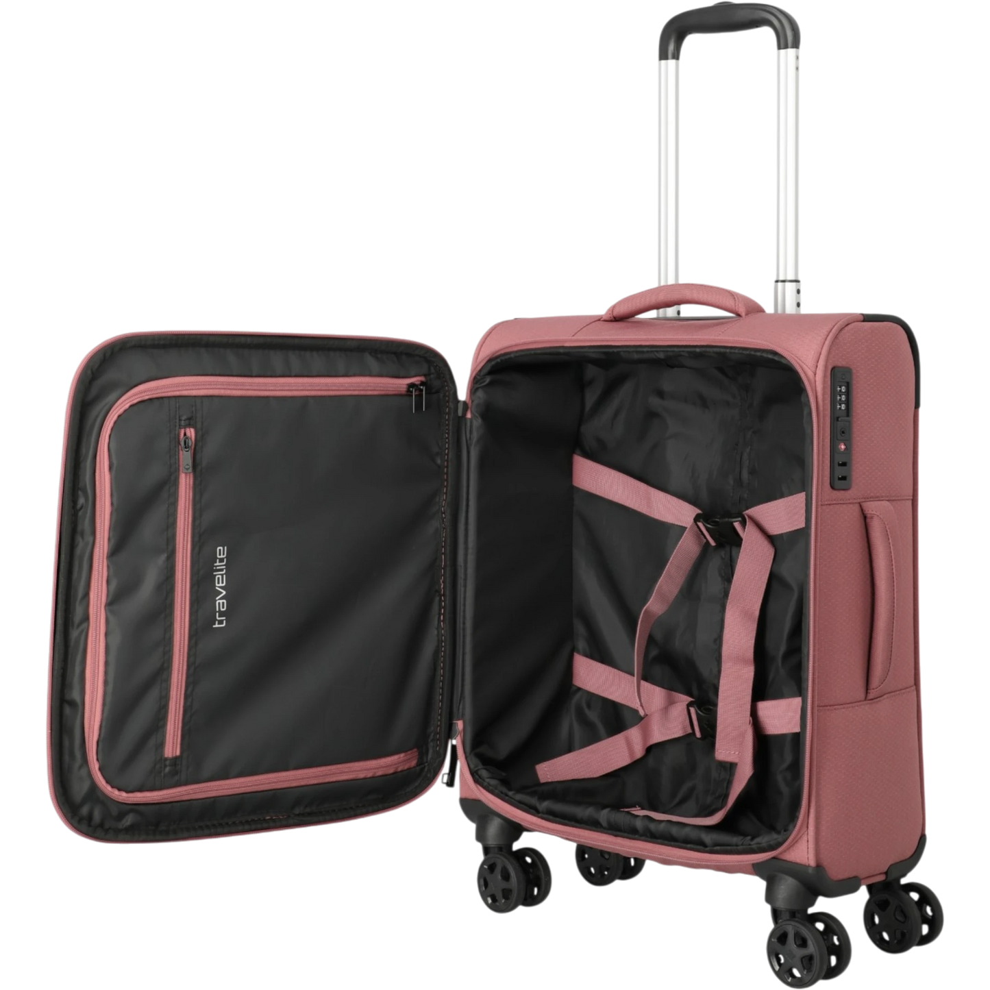Travelite Kick Off 4-Rollen-Kabinentrolley S 55 cm -Rose