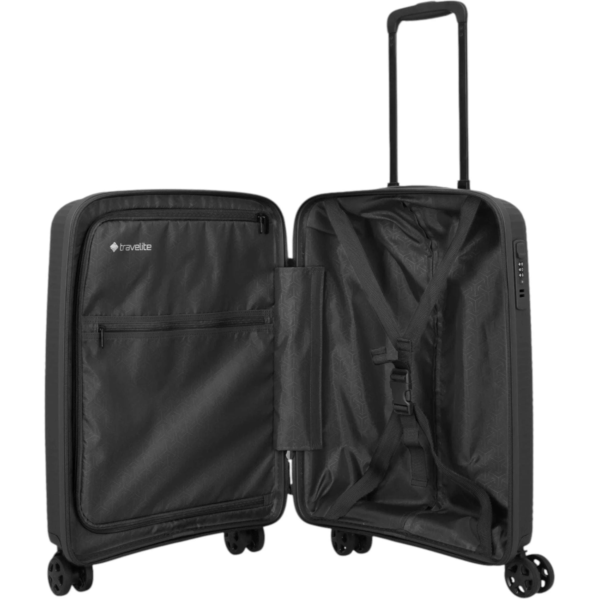 Travelite Air Stripe 4-Rollen-Bordtrolley S 55 cm -Black KOFFER-PLUS.COM