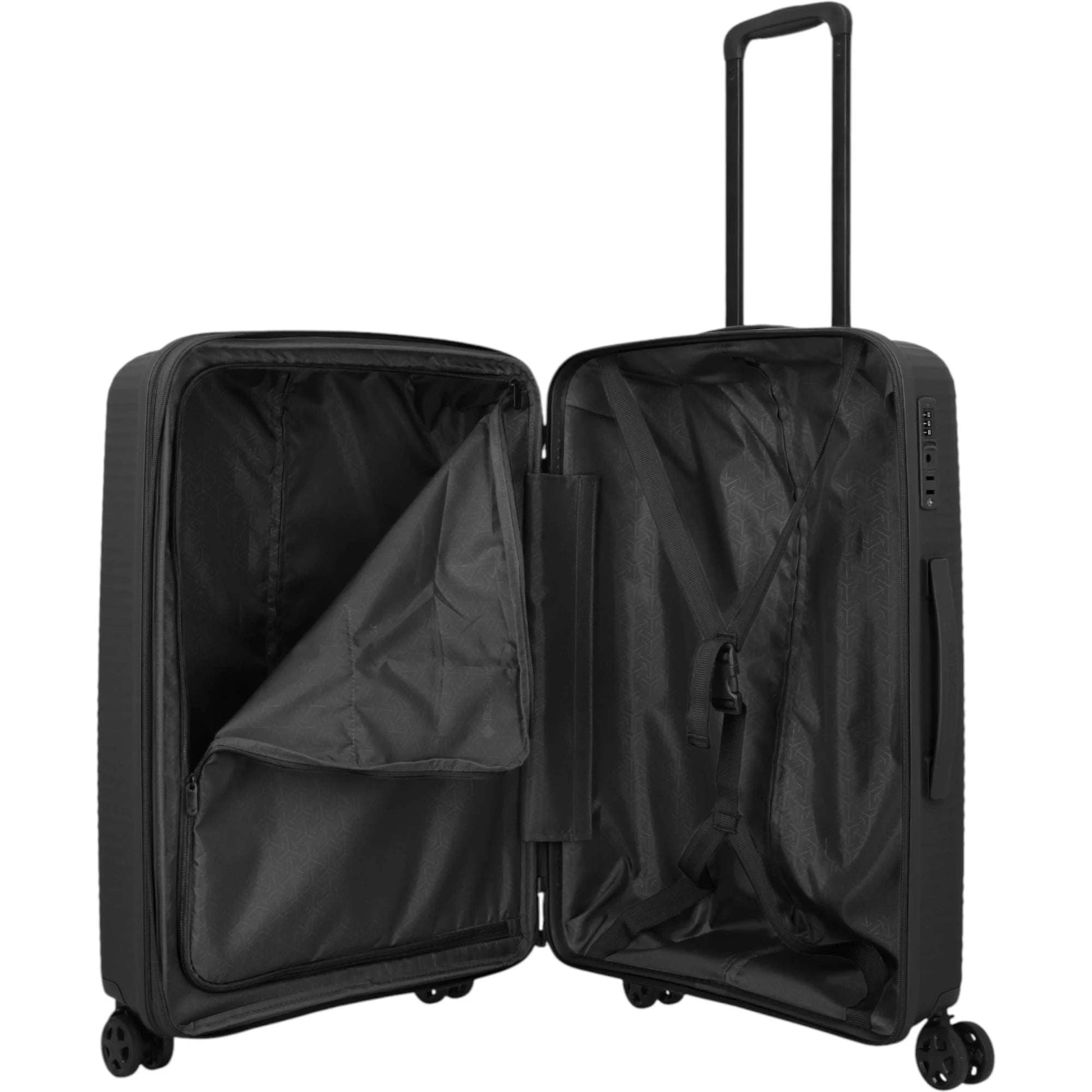 Travelite Air Stripe 4-Rollen-Koffer M erweiterbar 66 cm -Black KOFFER-PLUS.COM