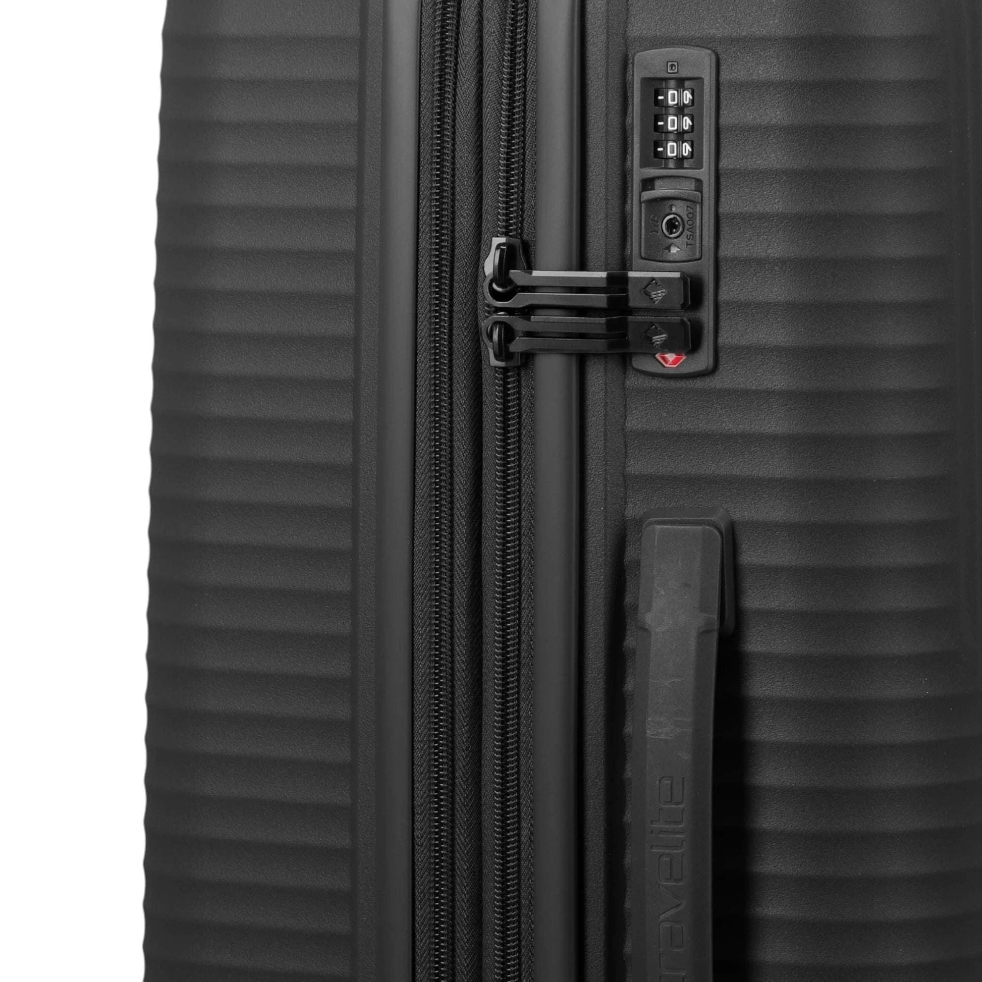 Travelite Air Stripe 4-Rollen-Koffer M erweiterbar 66 cm -Black KOFFER-PLUS.COM