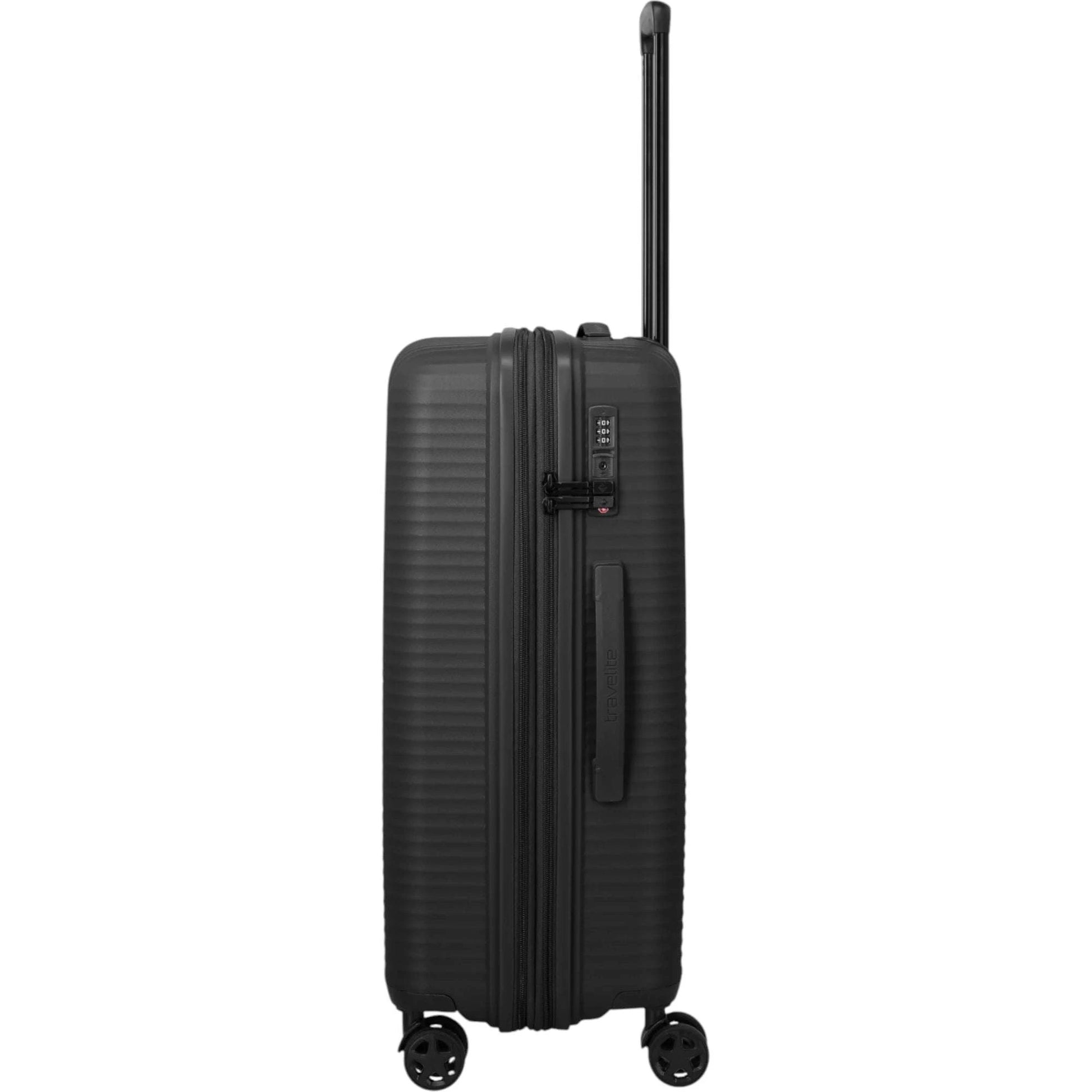 Travelite Air Stripe 4-Rollen-Koffer M erweiterbar 66 cm -Black KOFFER-PLUS.COM