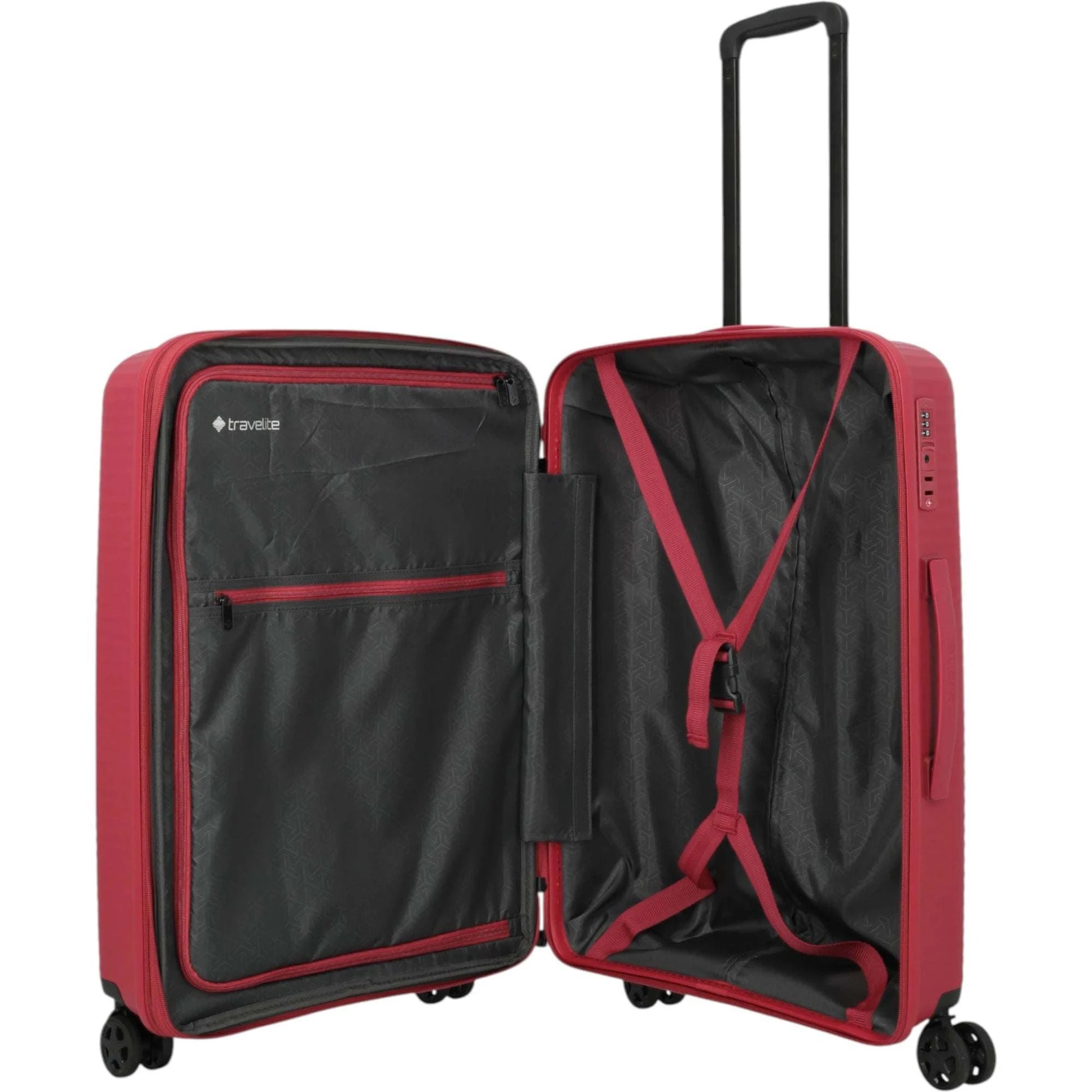 Travelite Air Stripe 4-Rollen-Koffer M erweiterbar 66 cm -Red KOFFER-PLUS.COM