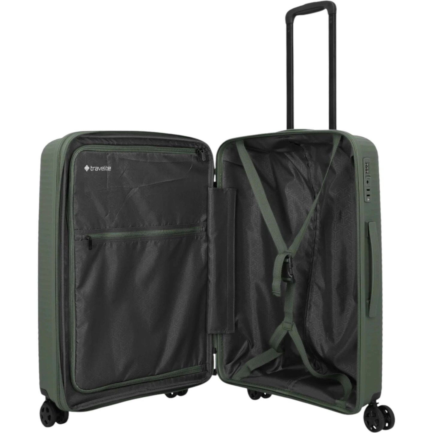 Travelite Air Stripe 4-Rollen-Koffer M erweiterbar 66 cm -Green KOFFER-PLUS.COM