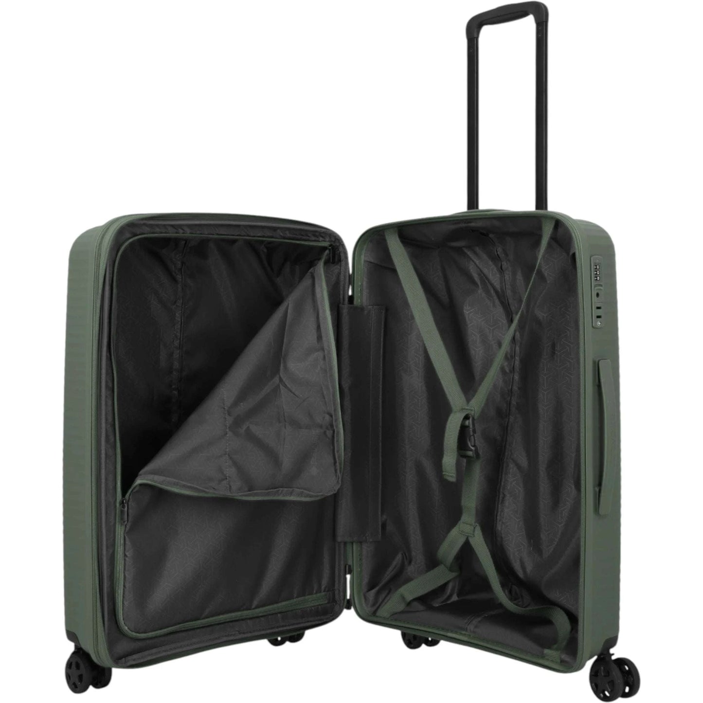 Travelite Air Stripe 4-Rollen-Koffer M erweiterbar 66 cm -Green KOFFER-PLUS.COM