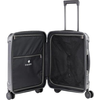 Travelite Millennium 4-Rollen-Kabinentrolley S 55 cm -Silver KOFFER-PLUS.COM