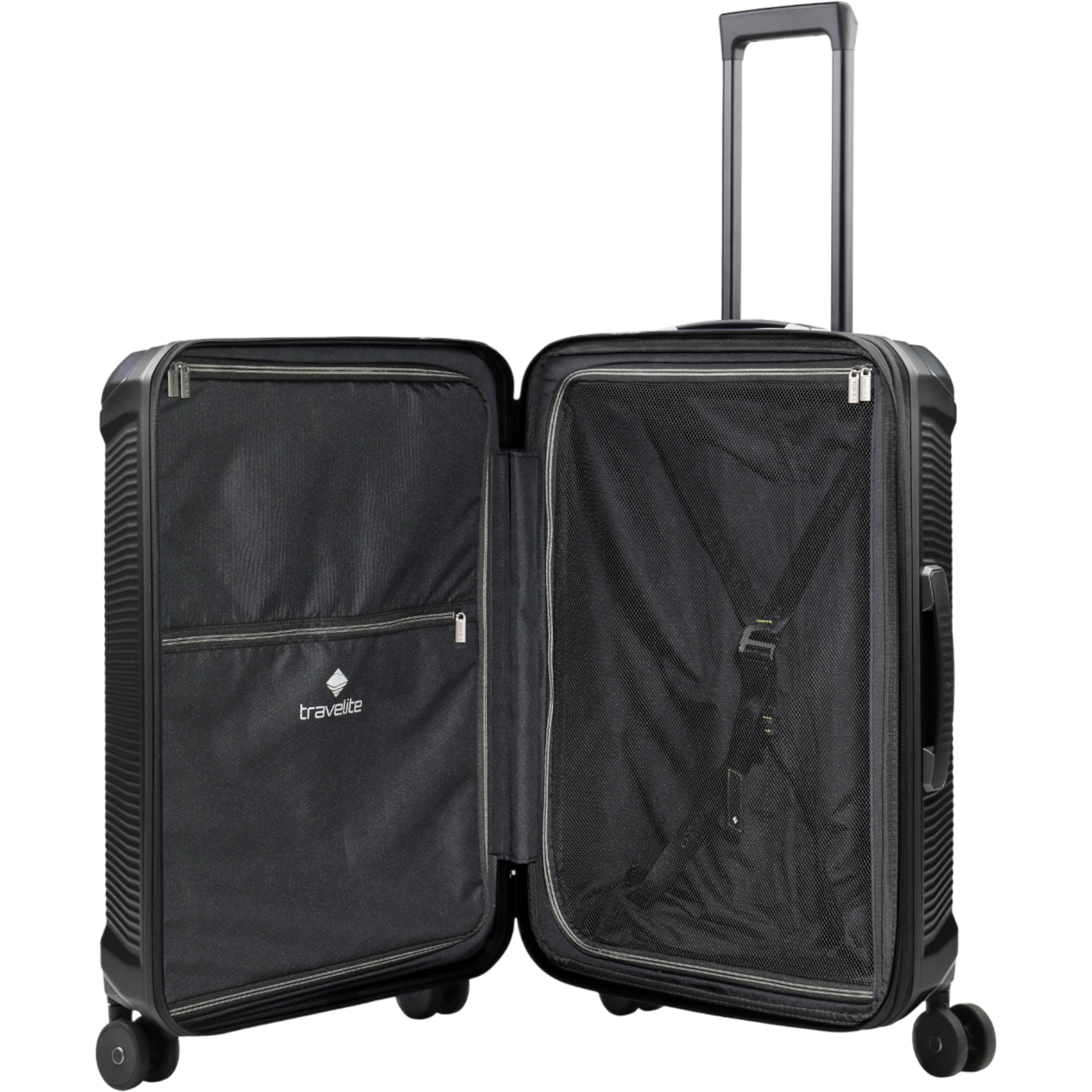 Travelite Millennium 4-Rollen-Koffer M 67 cm erw. -Black KOFFER-PLUS.COM